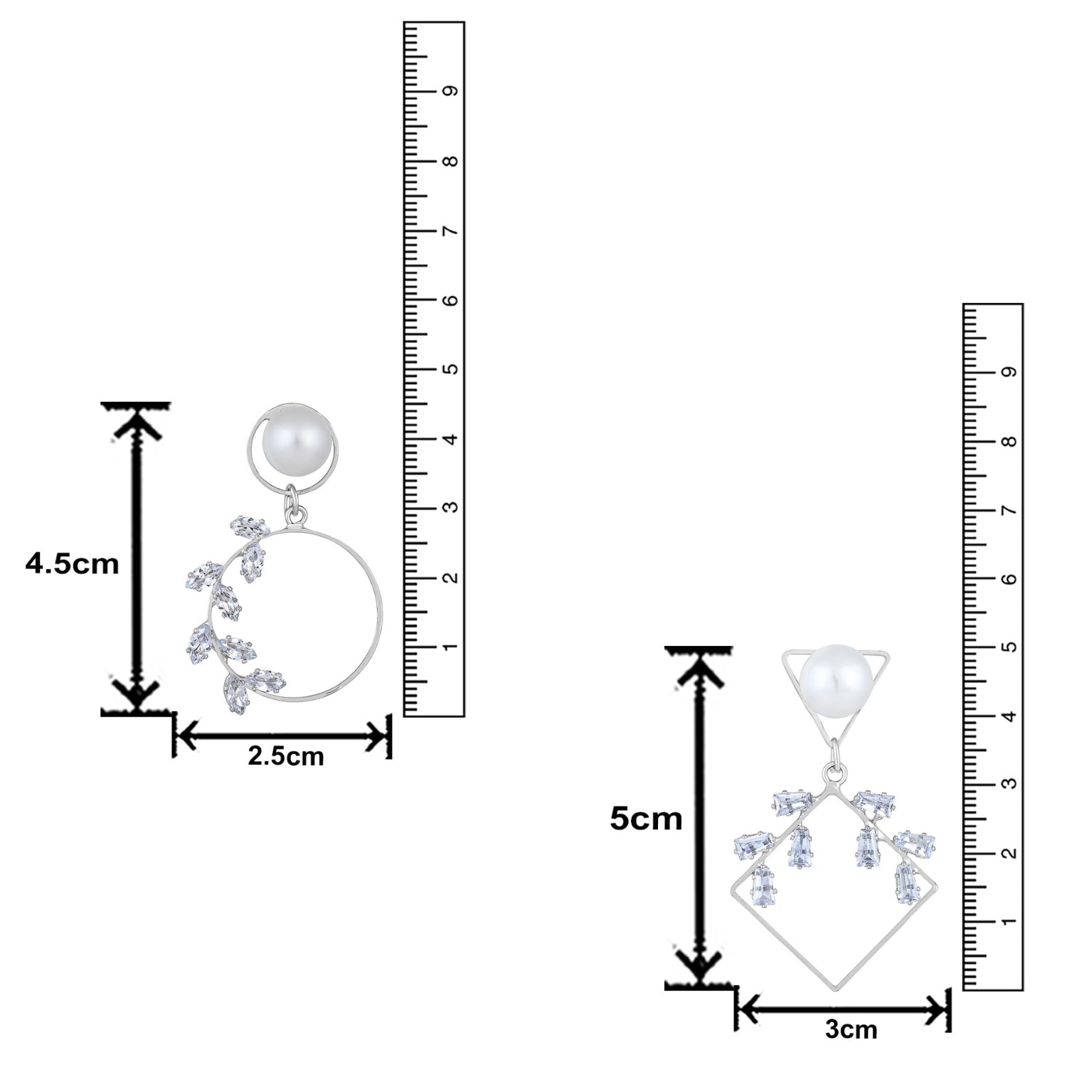 Combo of 2  Geomatrical Shaped Dangler Earrings