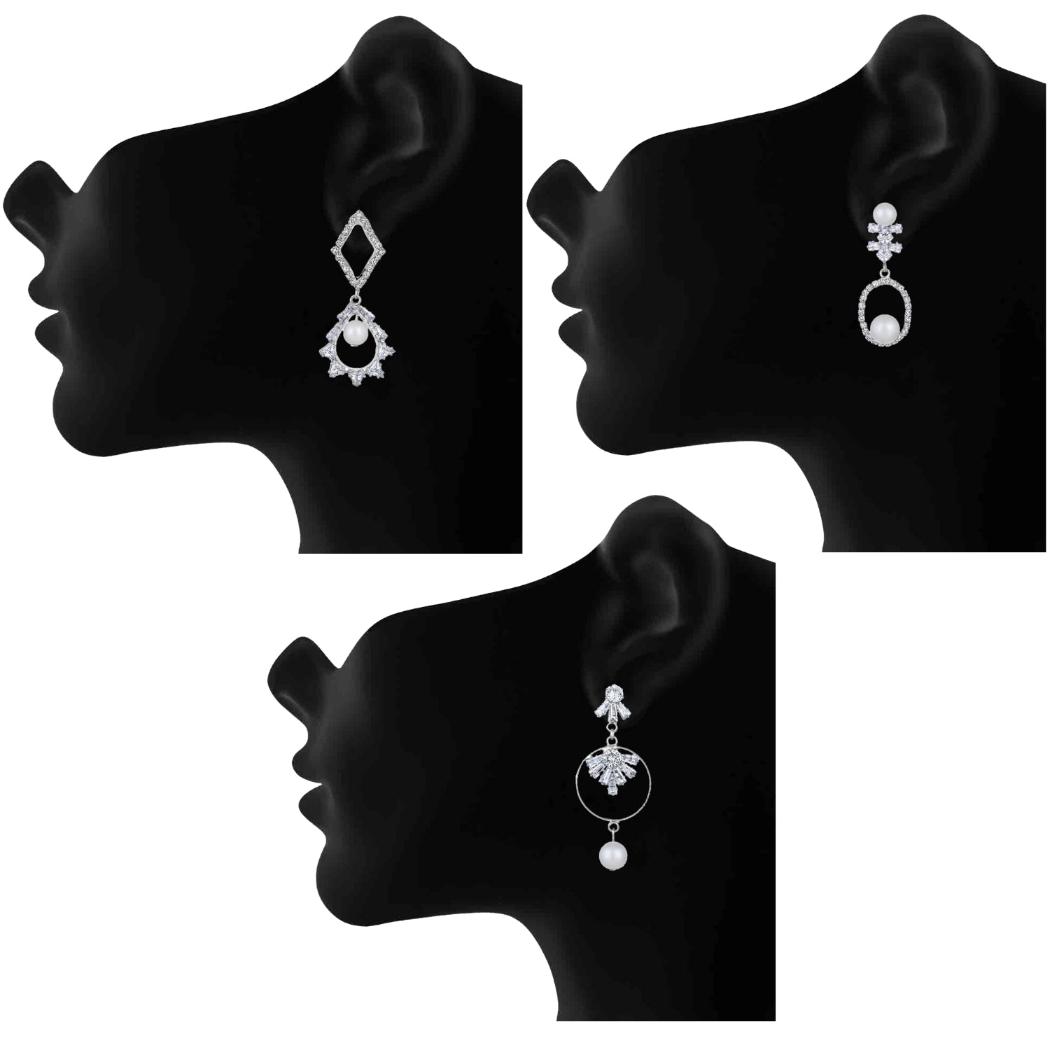 Combo of 3  Party Wear Dangler Earrings