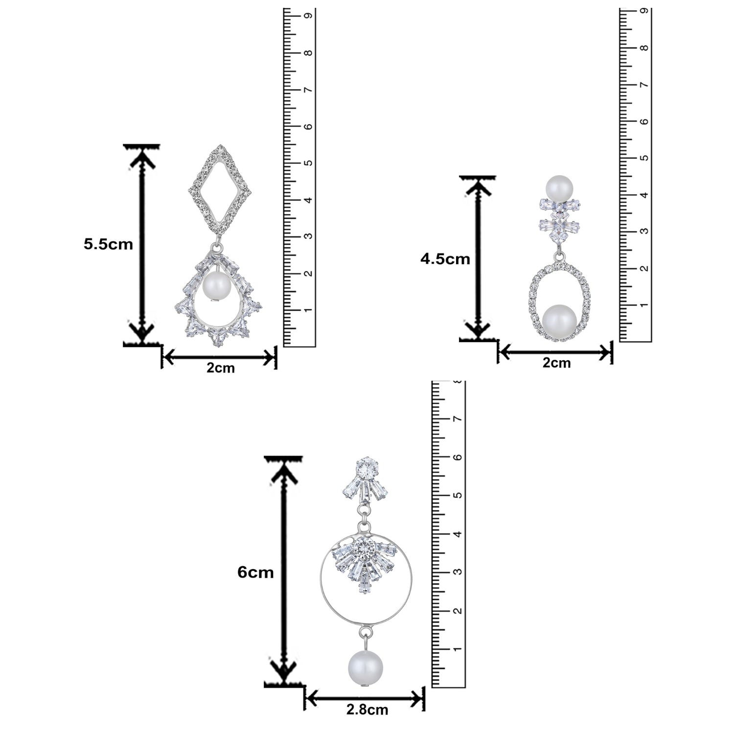 Combo of 3  Party Wear Dangler Earrings