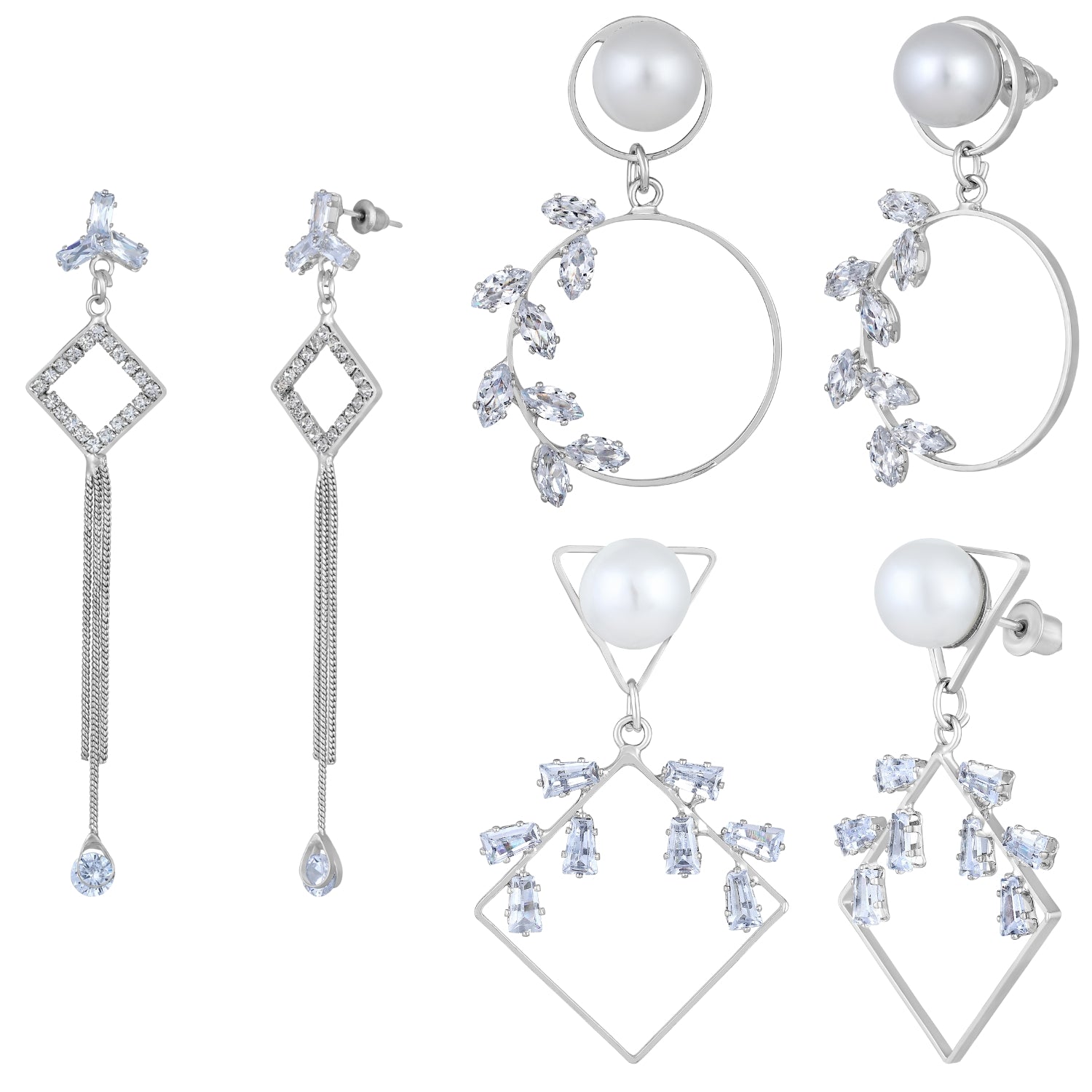 Combo of 3  Long Dangle Earrings