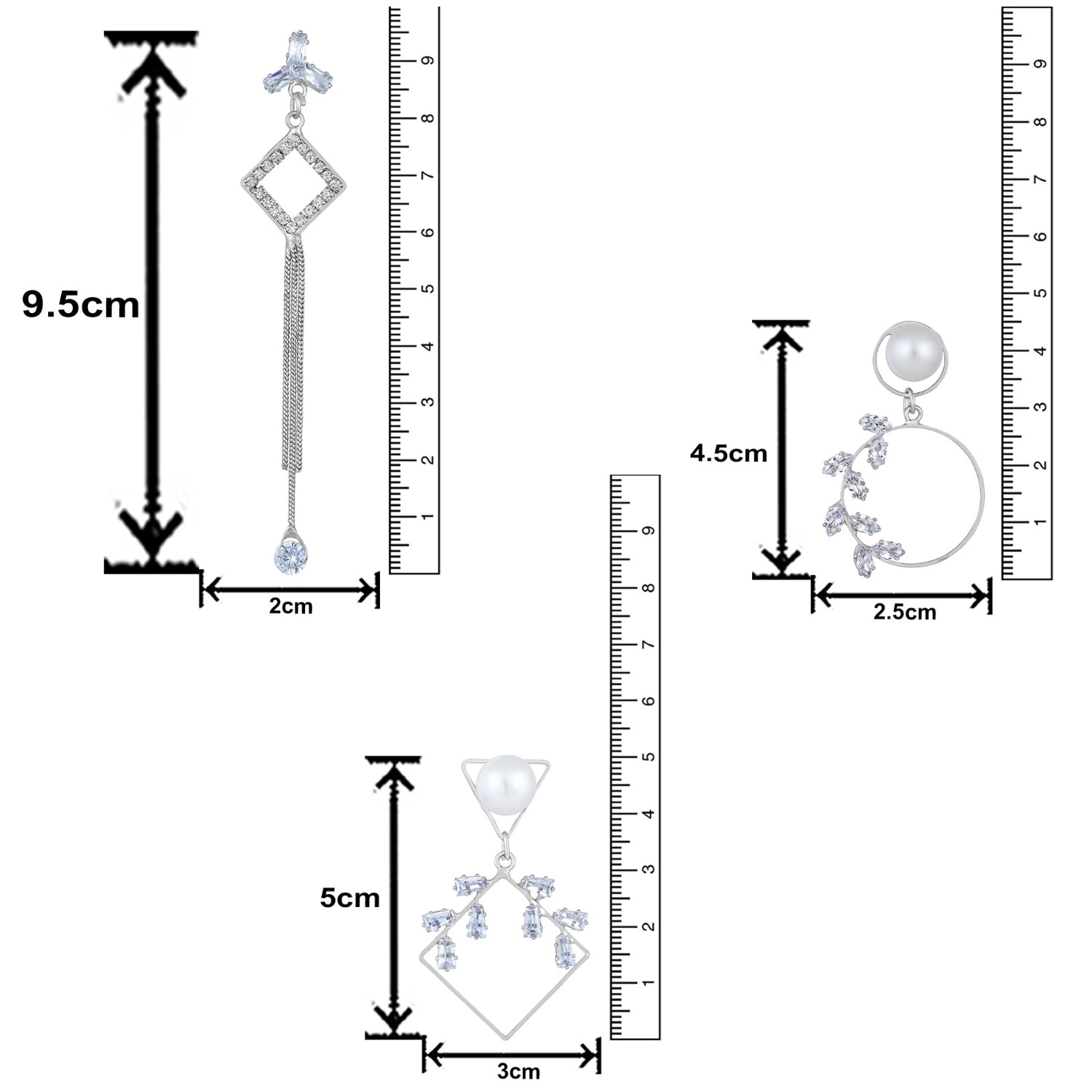 Combo of 3  Long Dangle Earrings