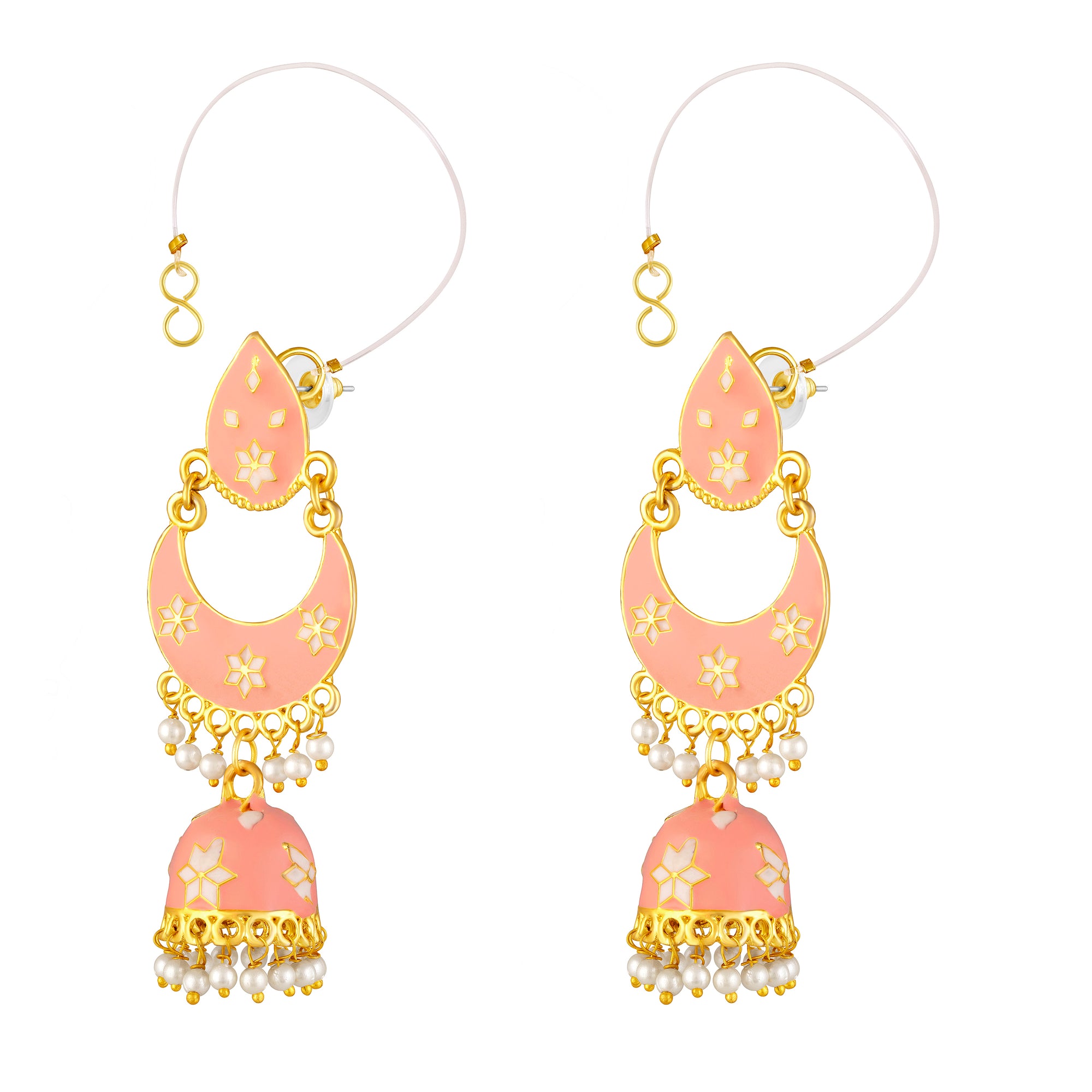 Transparent Heavy Earrings Support Ear Chains