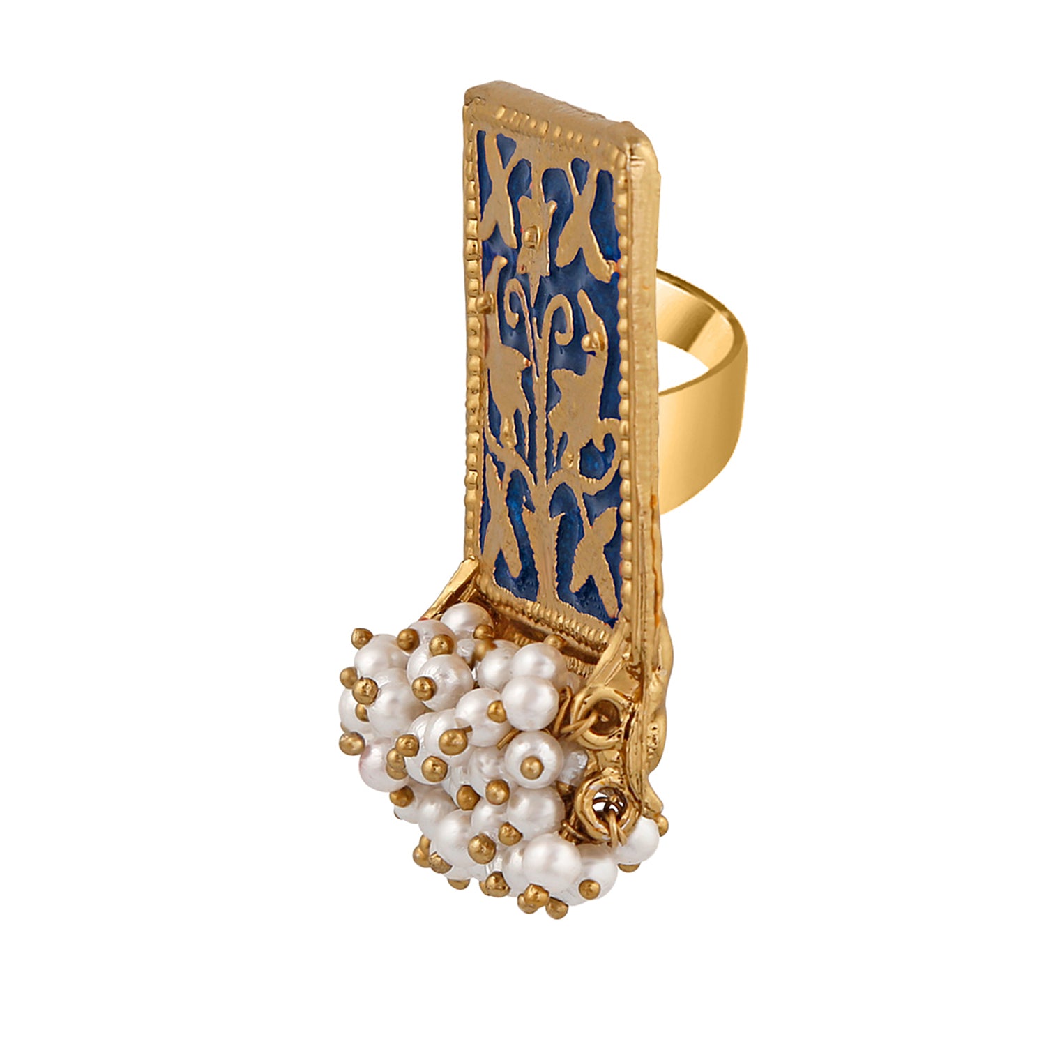 Meenakari Work Rectangular Shape Finger Ring