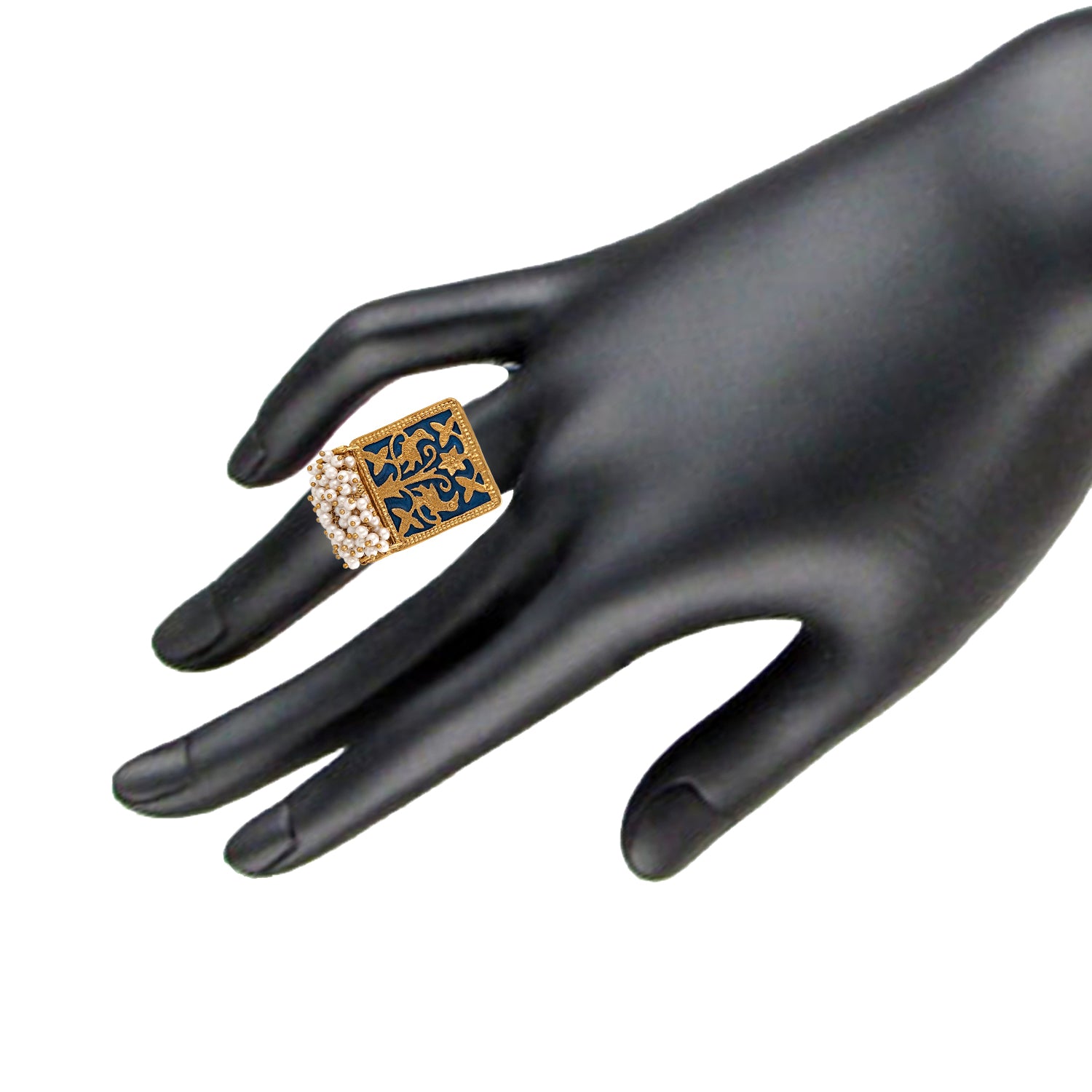 Meenakari Work Rectangular Shape Finger Ring