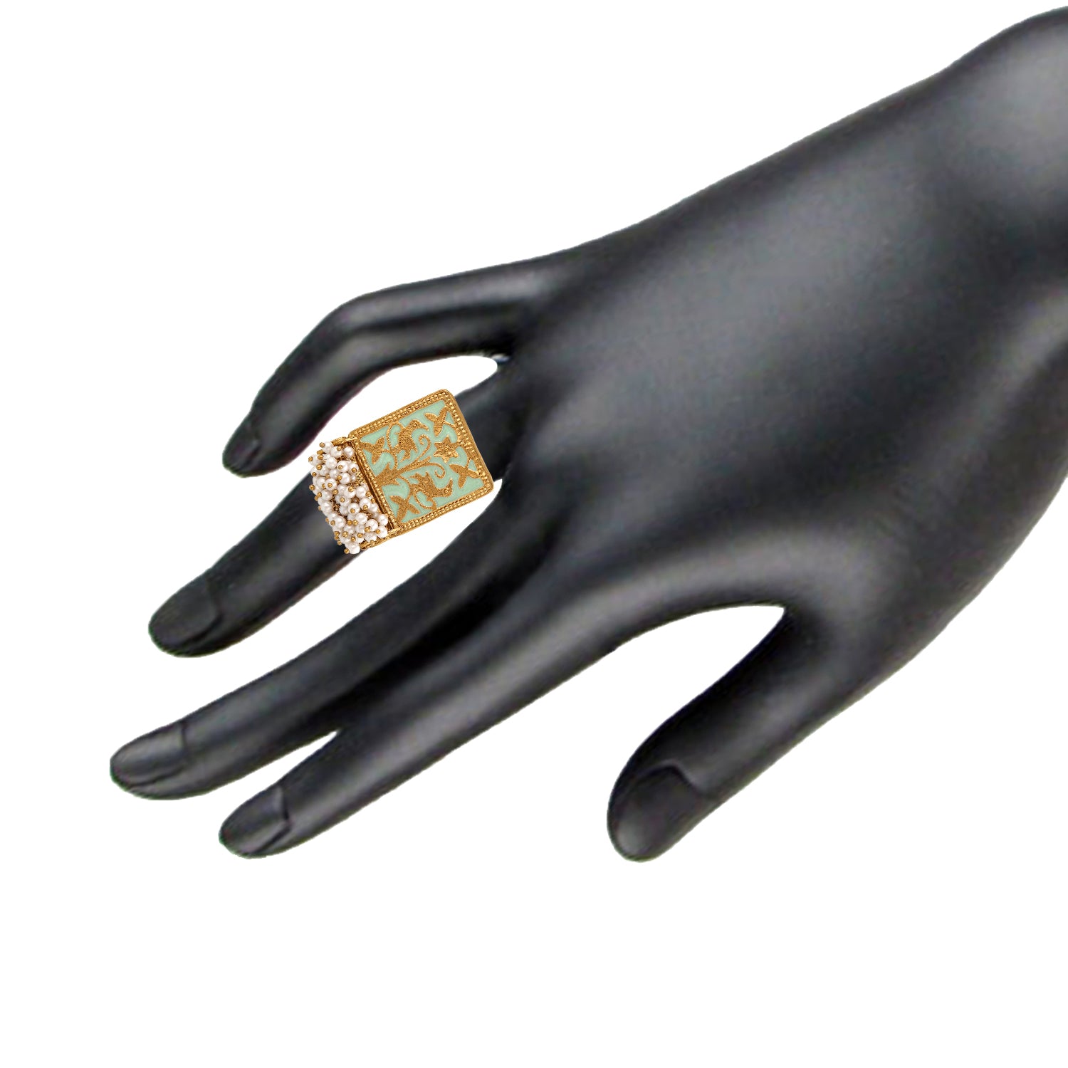 Meenakari Work Rectangular Shape Finger Ring