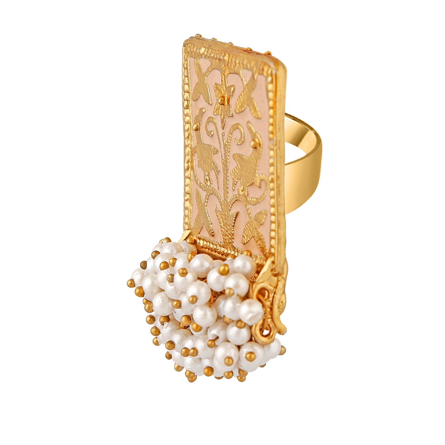 Meenakari Work Rectangular Shape Finger Ring