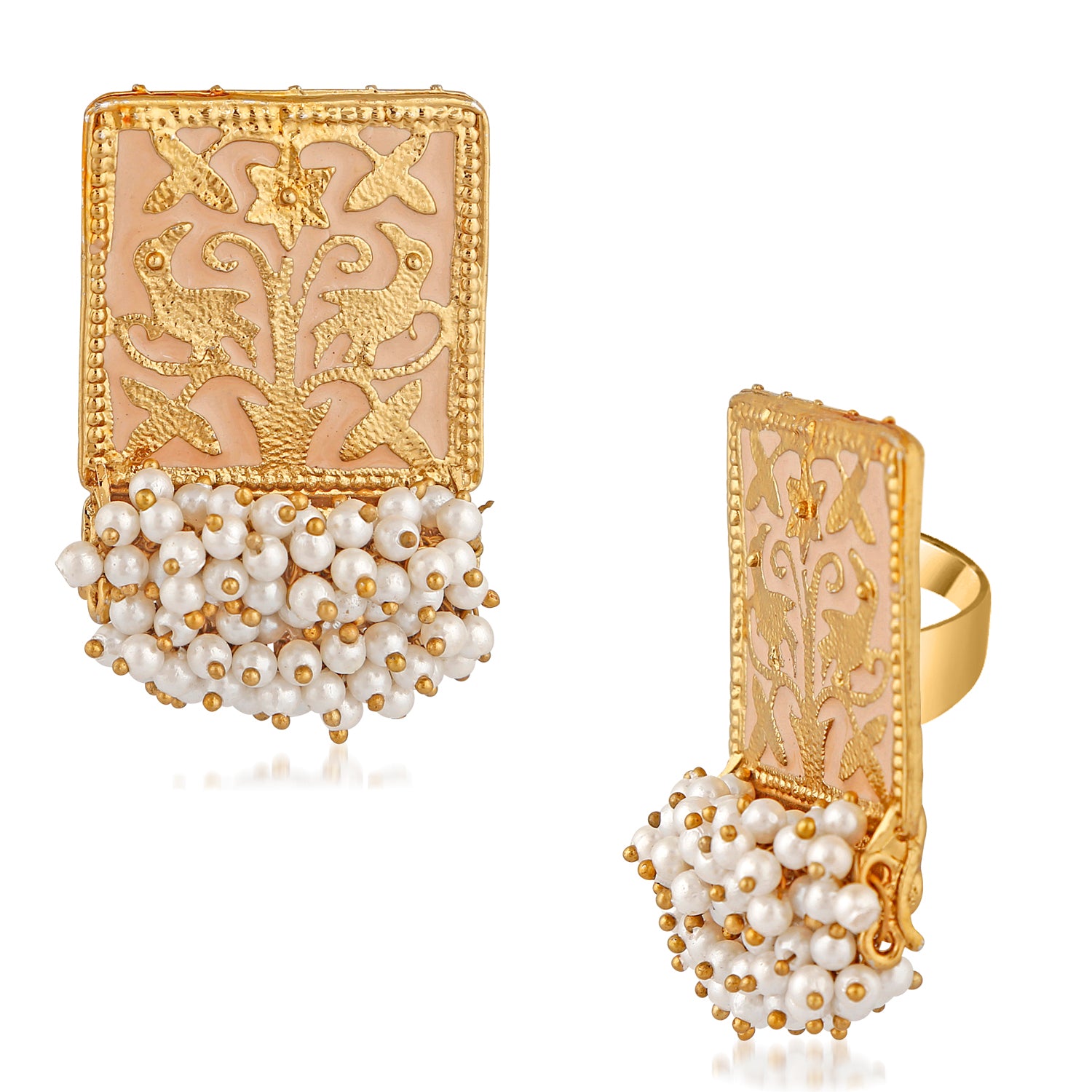 Meenakari Work Rectangular Shape Finger Ring