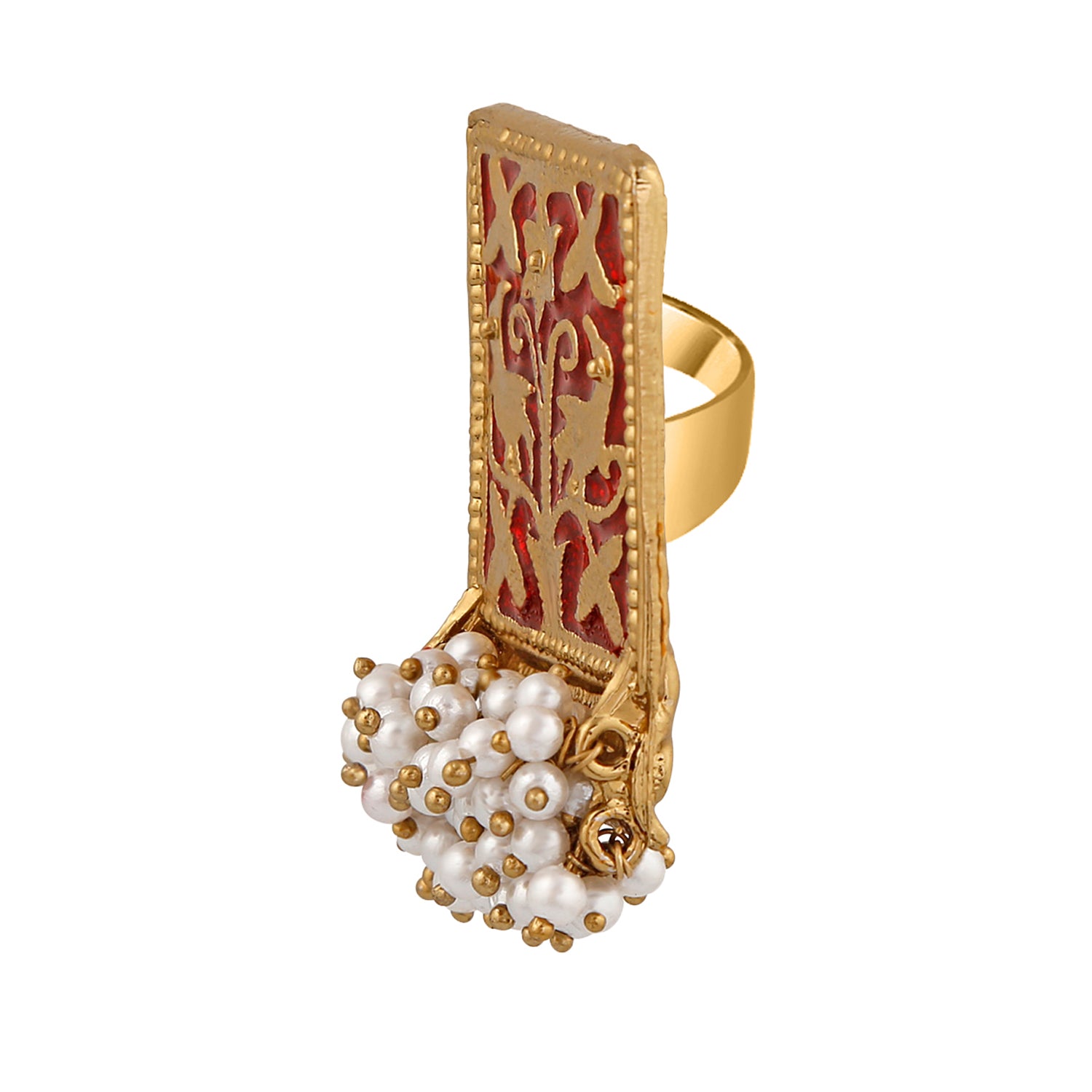 Meenakari Work Rectangular Shape Finger Ring