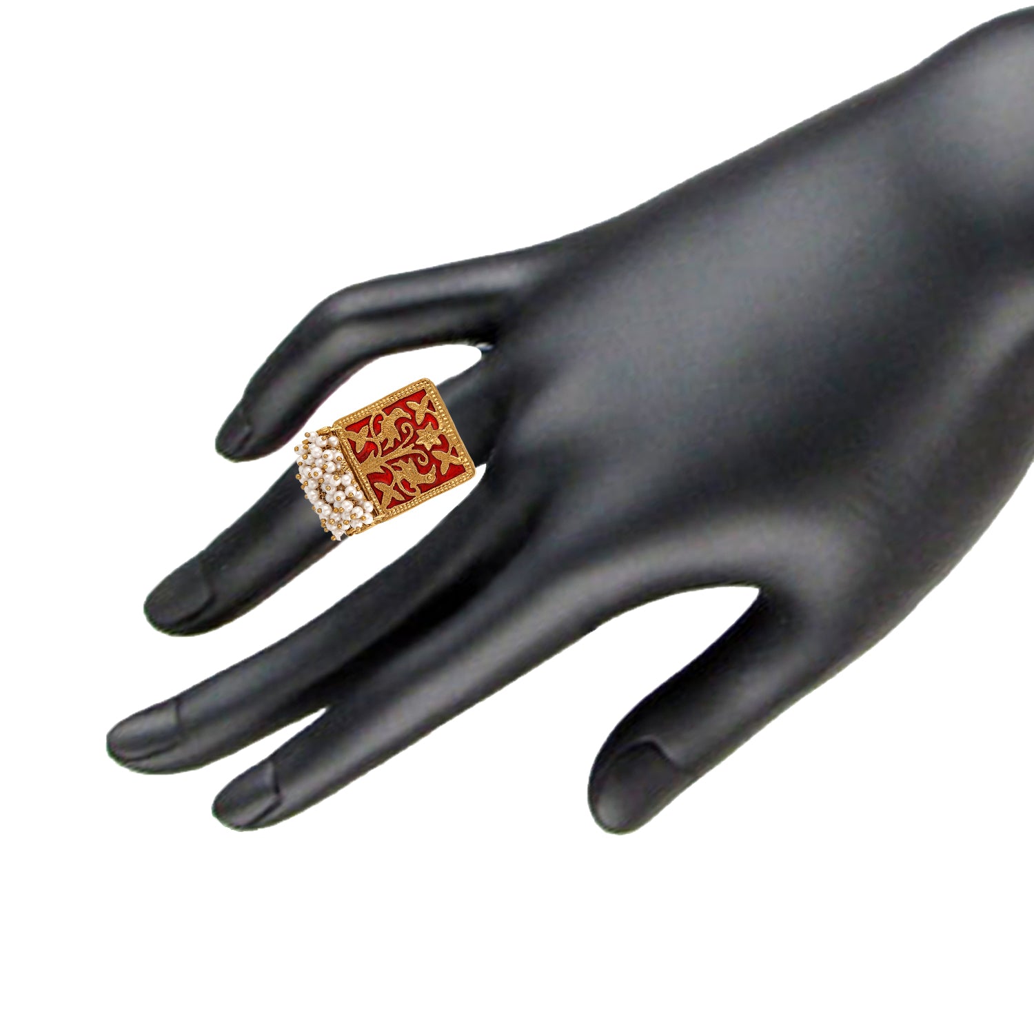 Meenakari Work Rectangular Shape Finger Ring