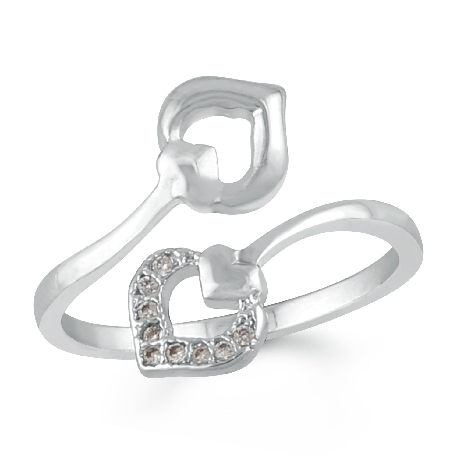 Dual Heart Adjustable Finger ring