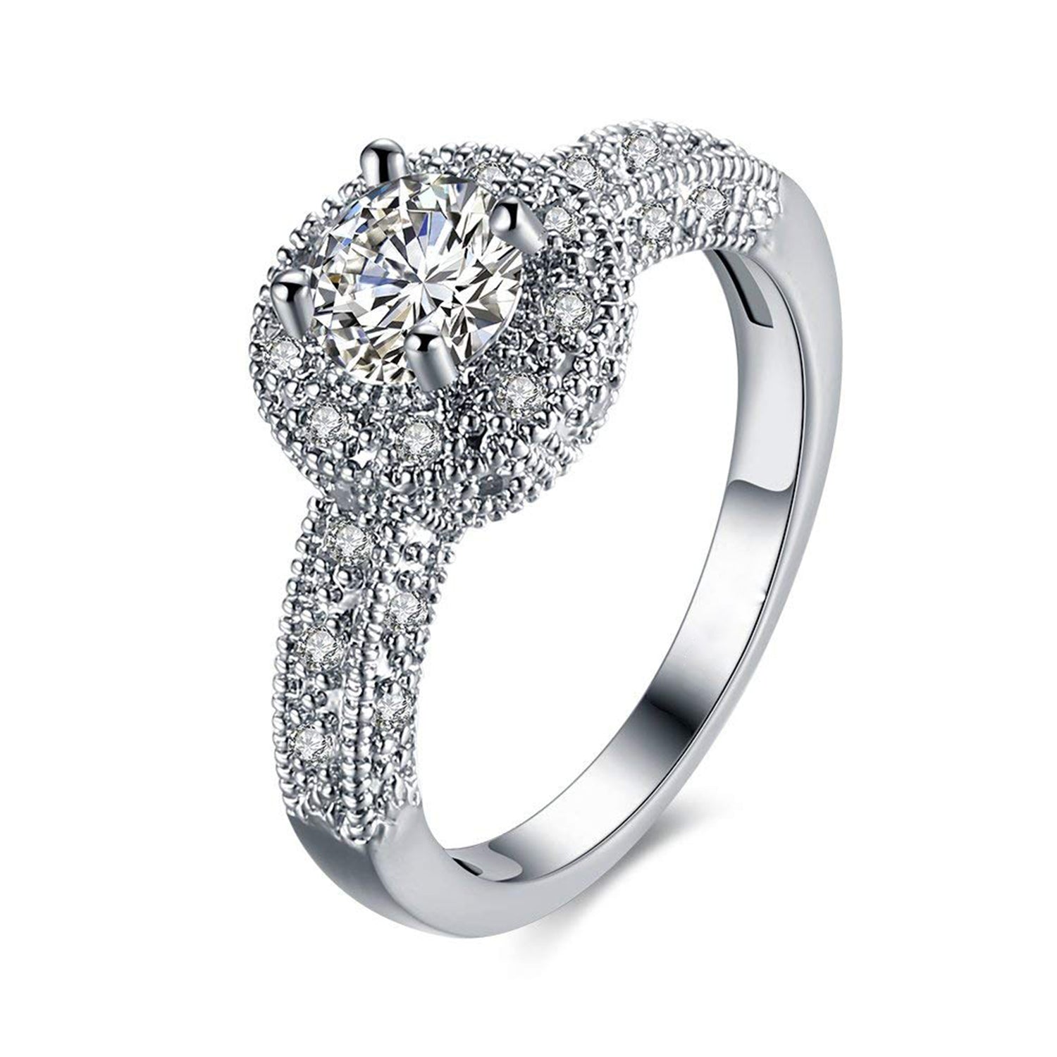 Elegant Cubic Zirconia Solitaire Royal Queen Designer Ring