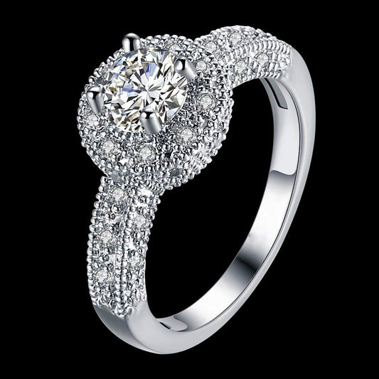 Elegant Cubic Zirconia Solitaire Royal Queen Designer Ring