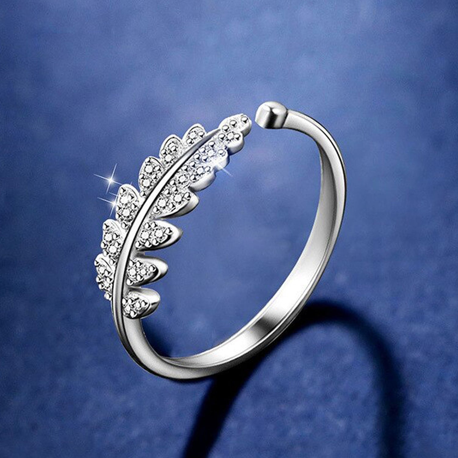Cute Leafy Adjustable Finger Ring