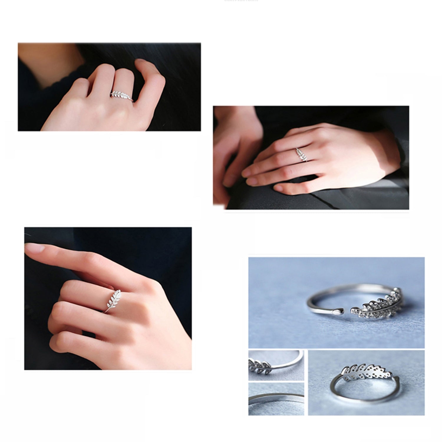 Cute Leafy Adjustable Finger Ring