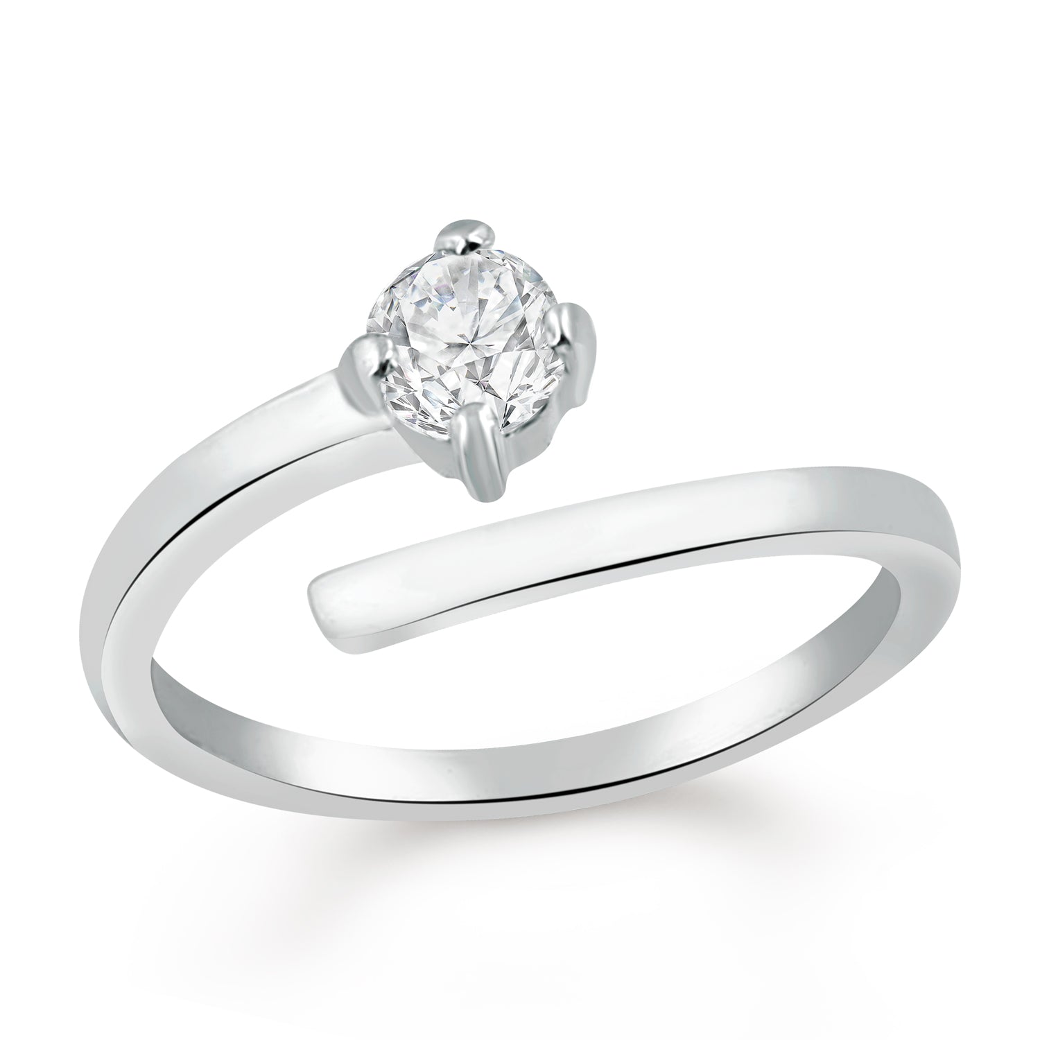 Valentine Gift Alluring Solitaire CZ Finger Ring