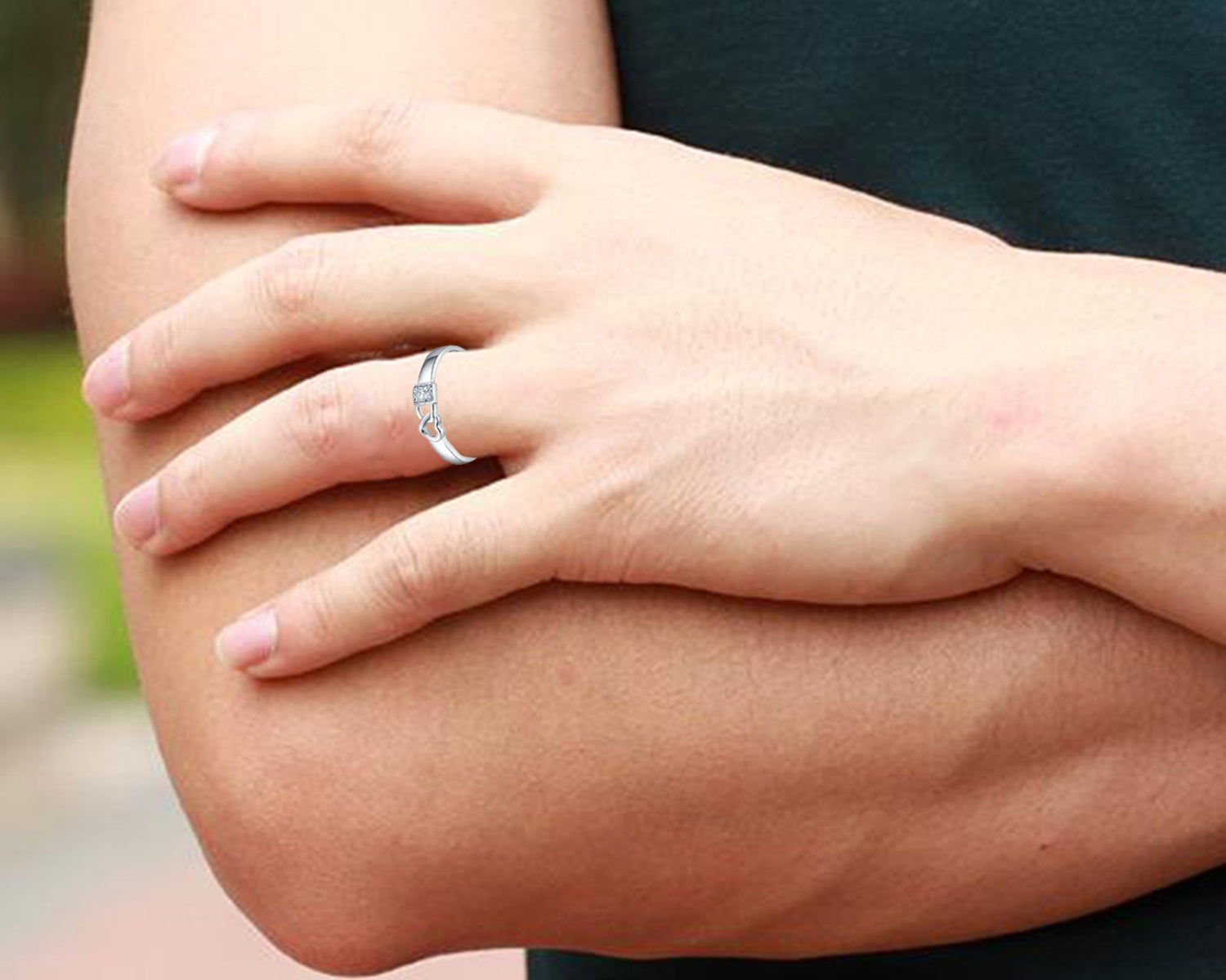 Lock Heart Proposal Adjustable Mens Finger Ring