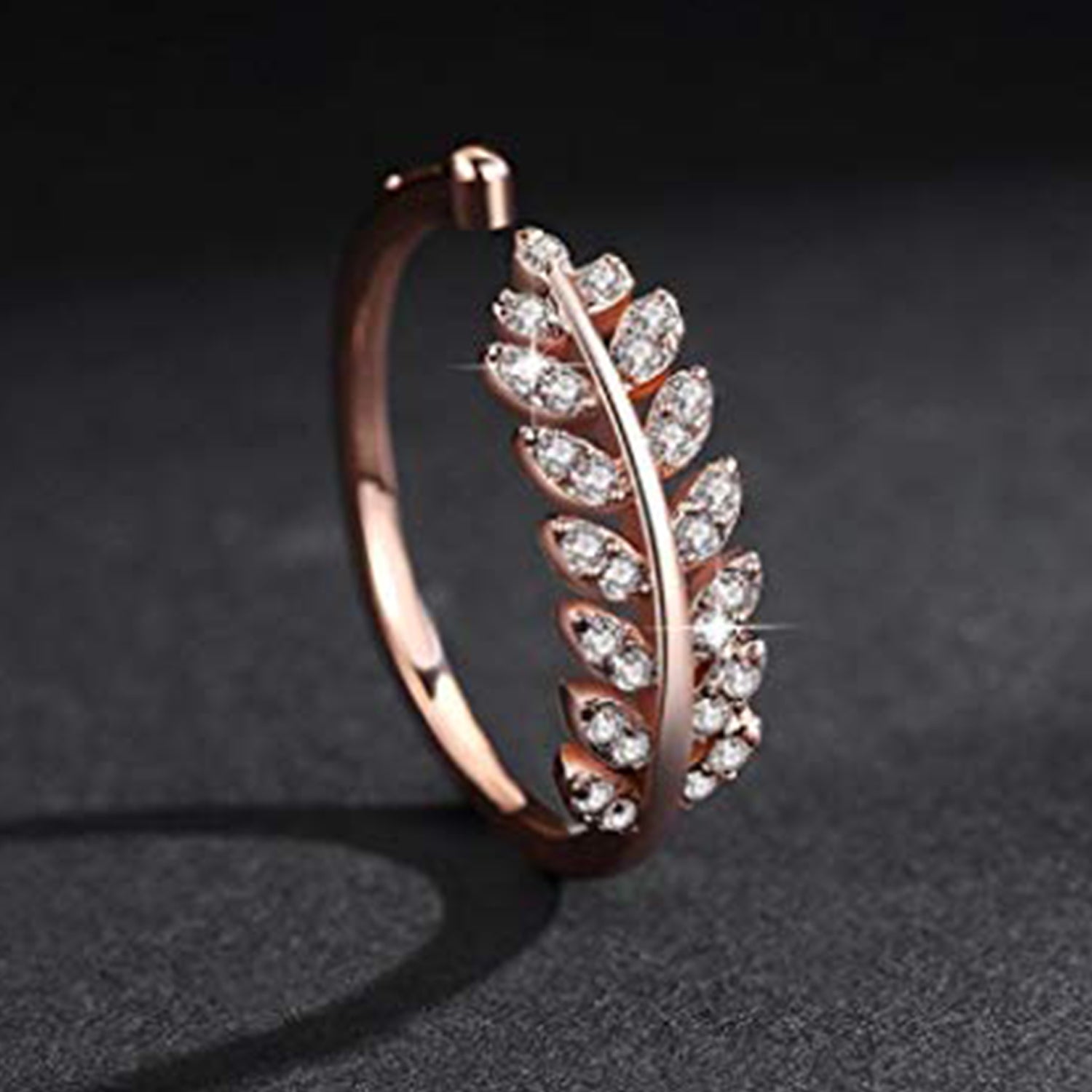 Cute Leafy Adjustable Finger Ring