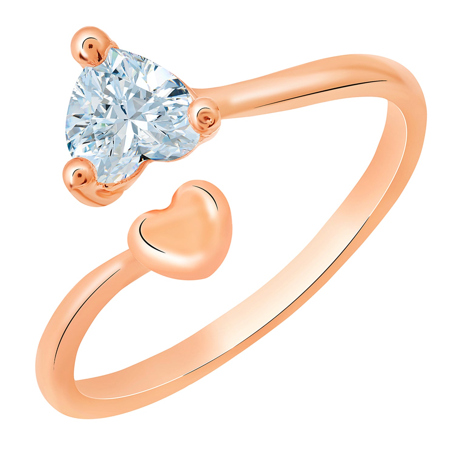 Dual Heart Adjustable Finger Ring