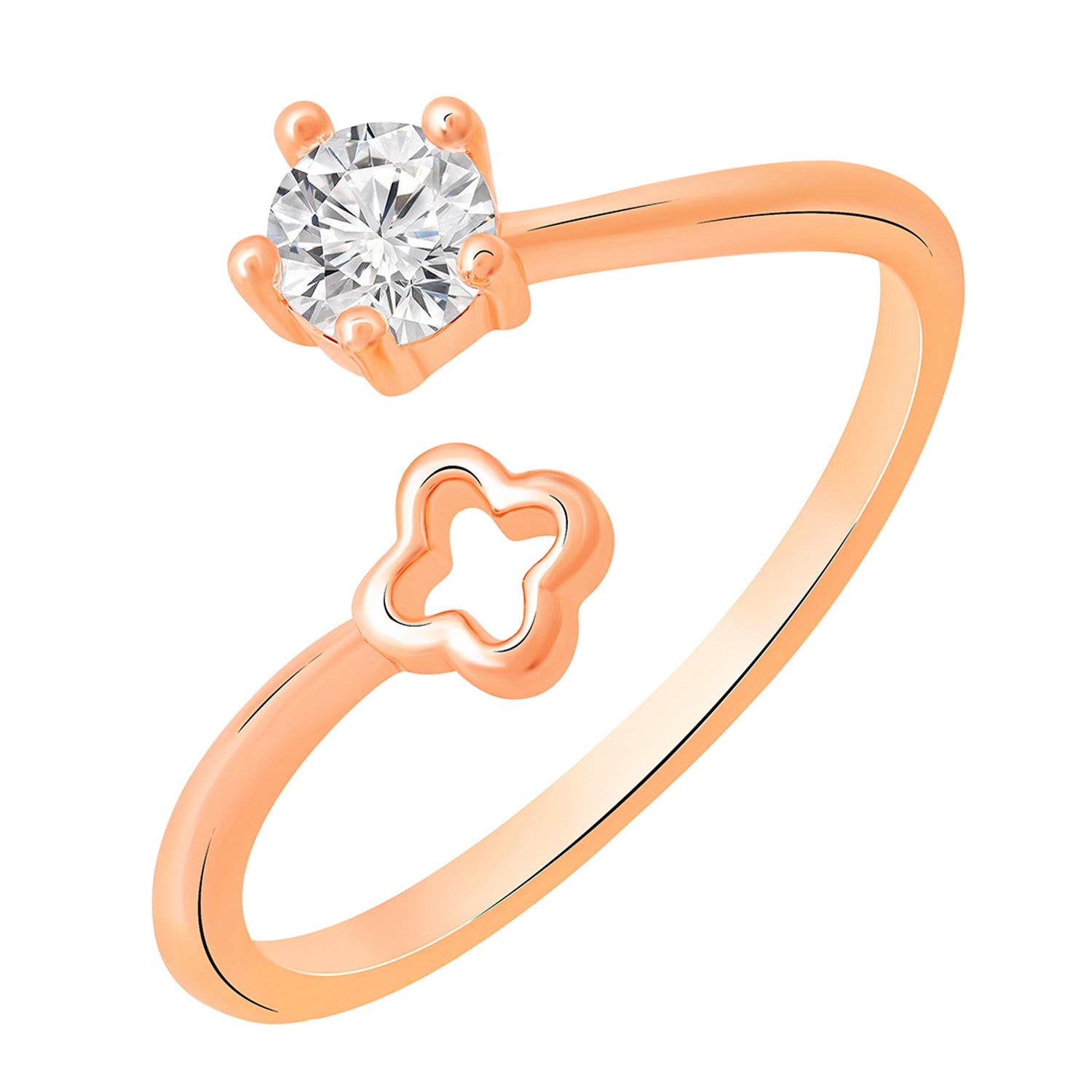 Floral and Round Shape Adjustable Finger Ring