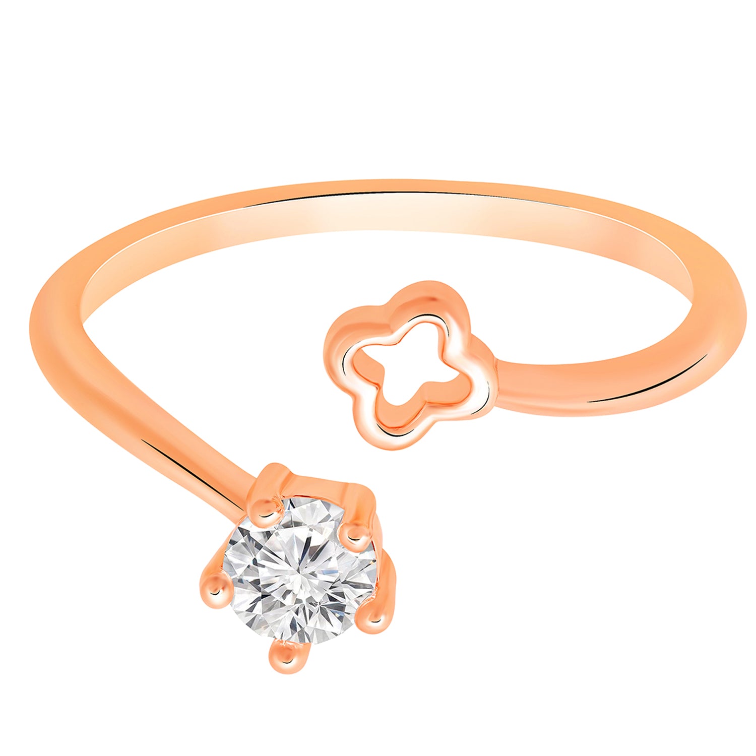 Floral and Round Shape Adjustable Finger Ring