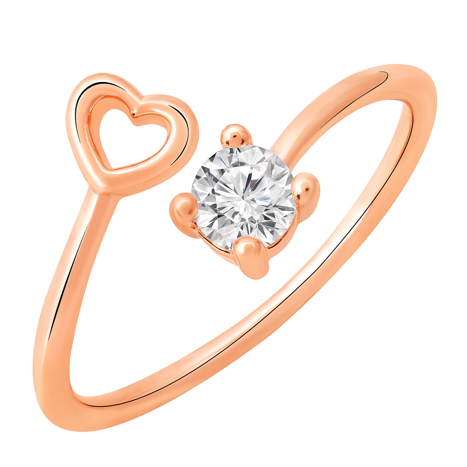 Heart and Round Shape Adjustable Finger Ring