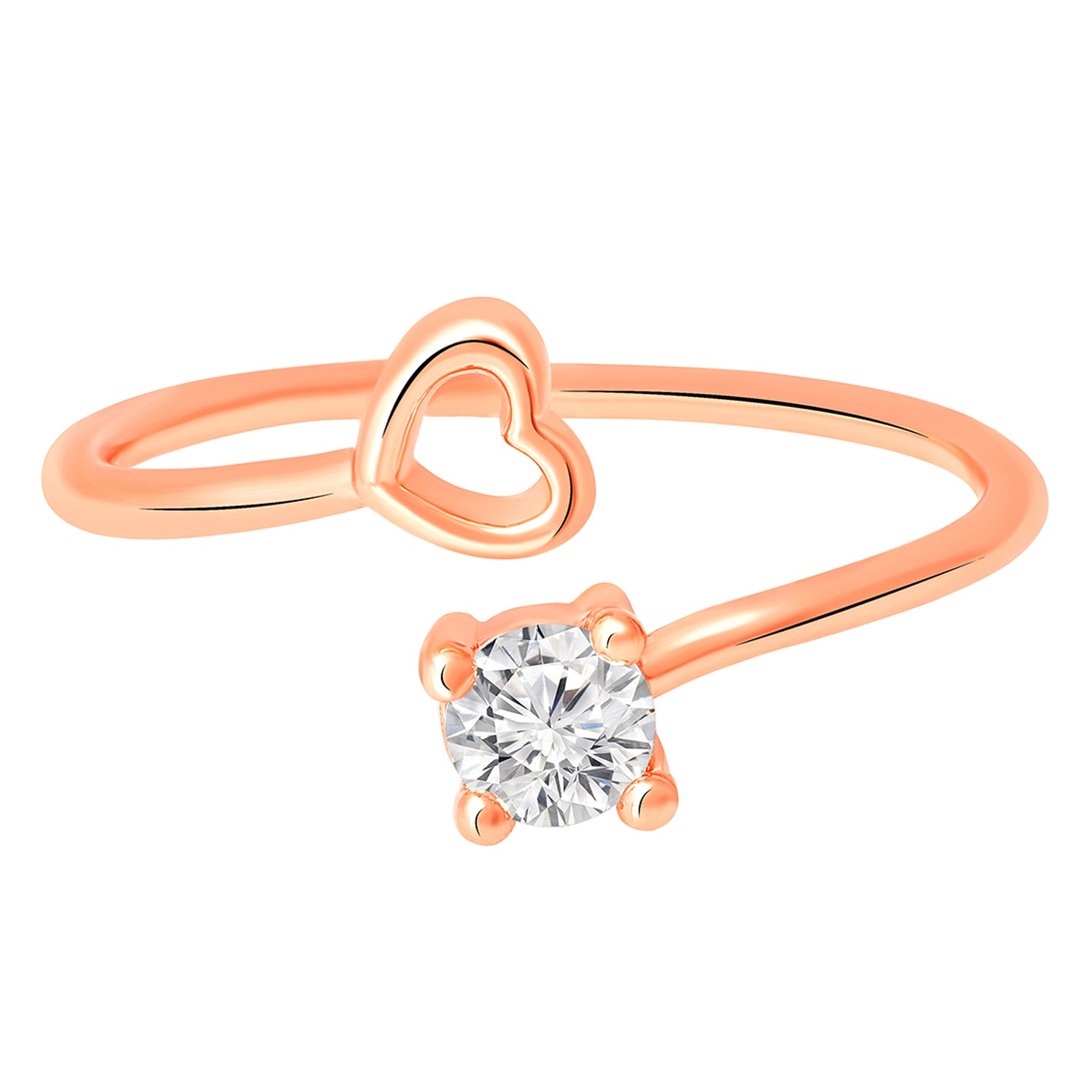 Heart and Round Shape Adjustable Finger Ring