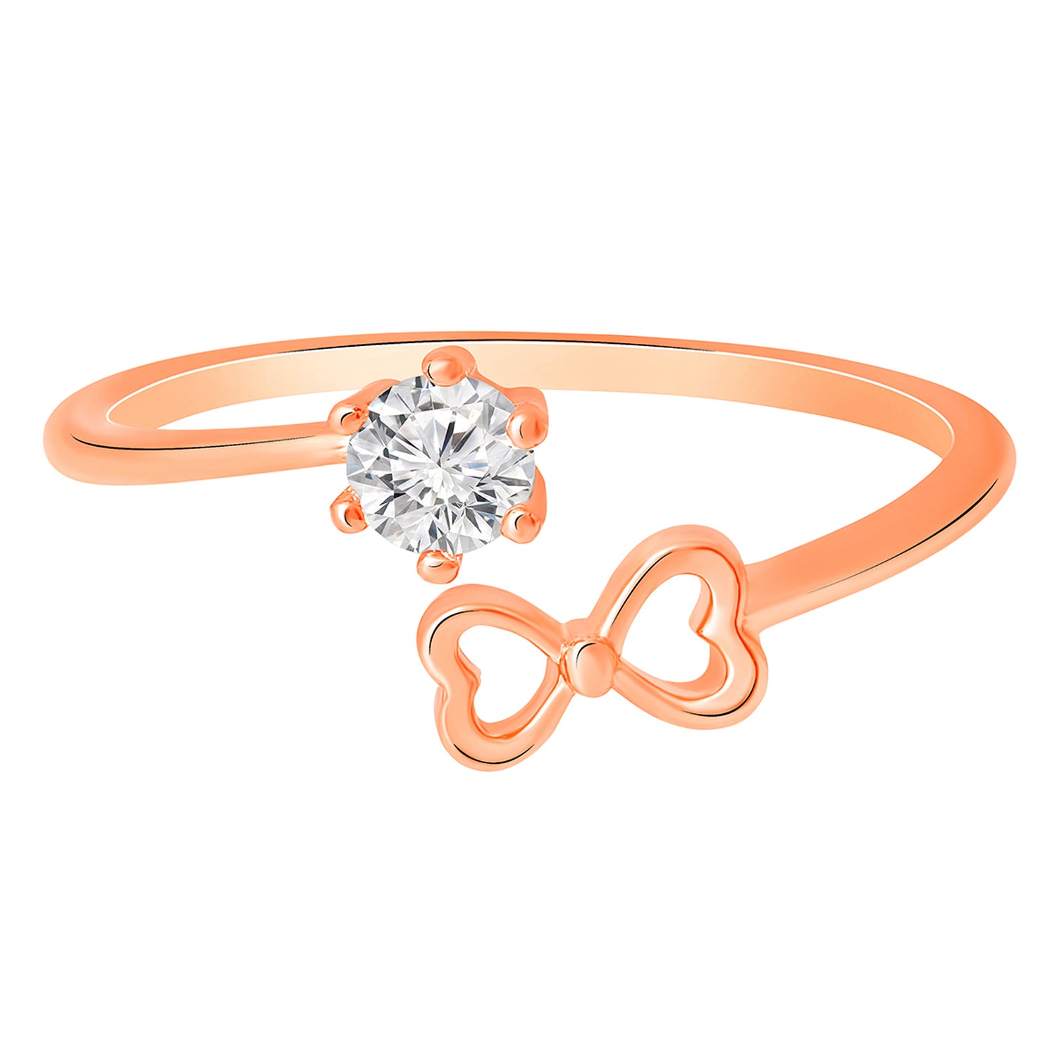 Dual Heart and Round Shape Adjustable Finger Ring