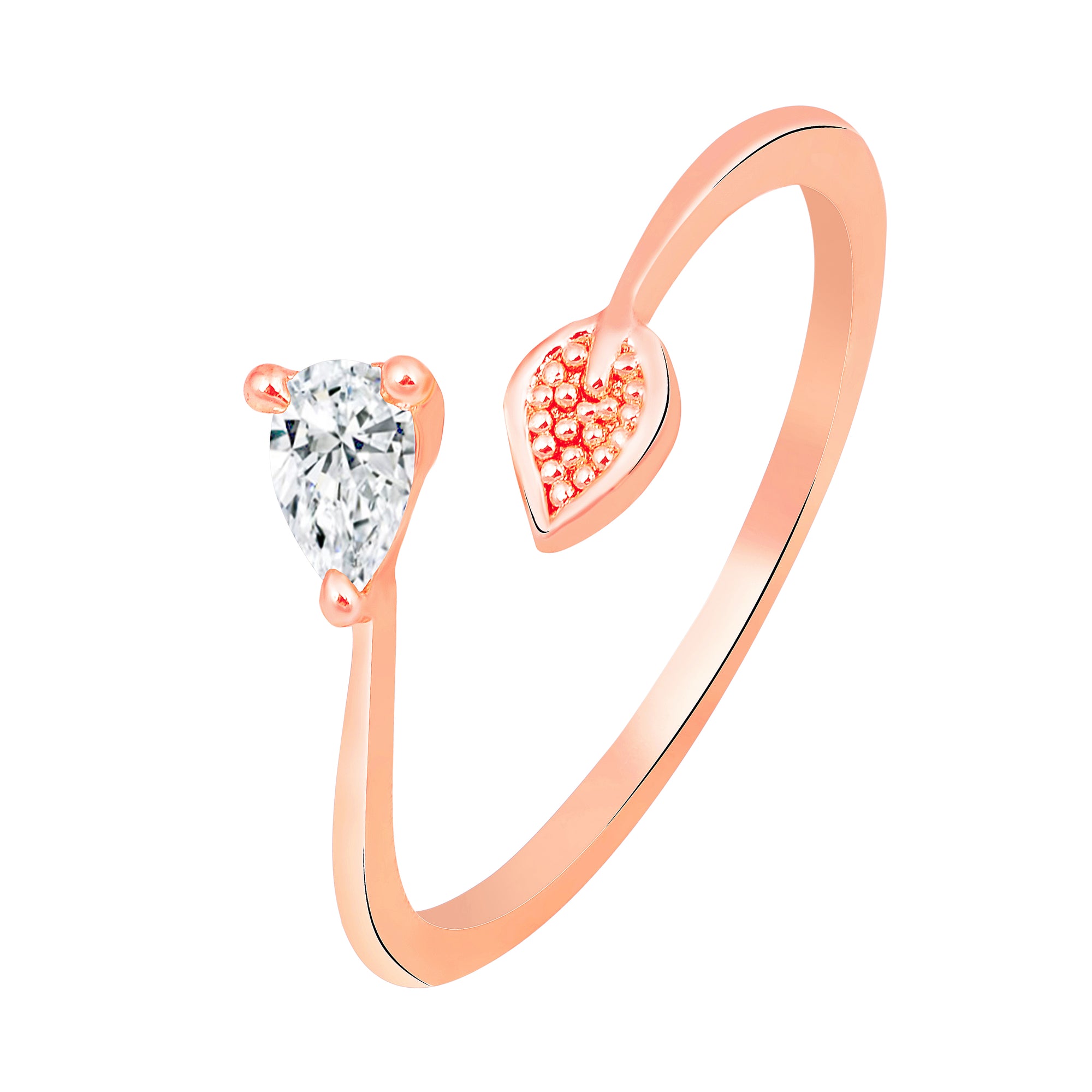 Leaf Shaped Adjustable Finger Ring
