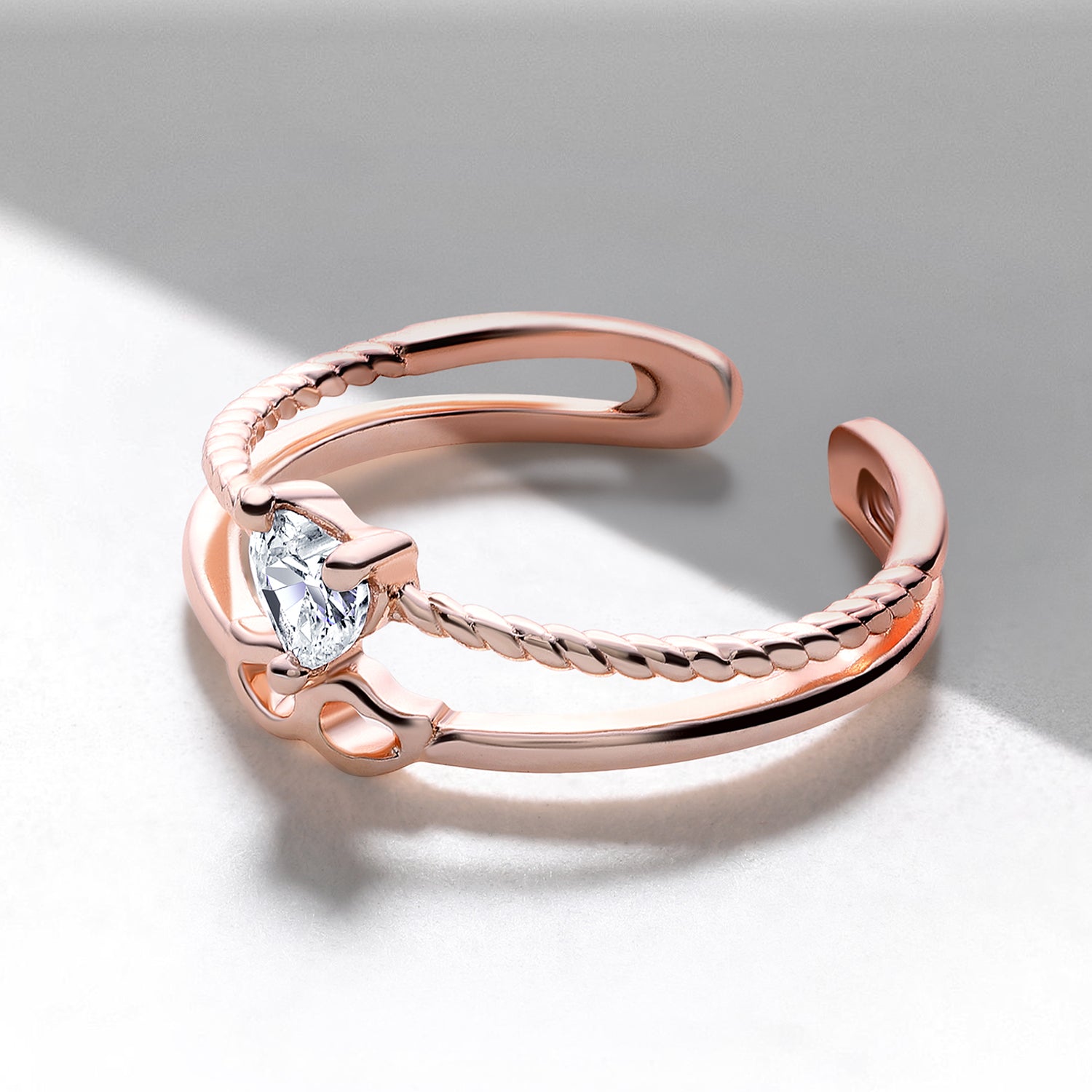 Heart and Eyes Shaped Adjustable Finger Ring