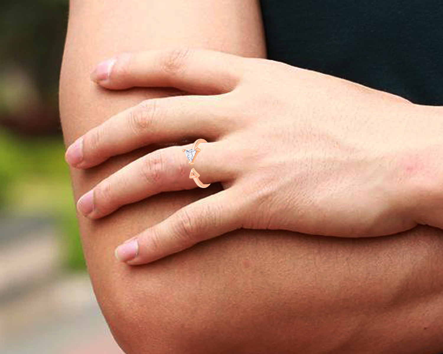 Triangle Shaped Adjustable Finger Ring