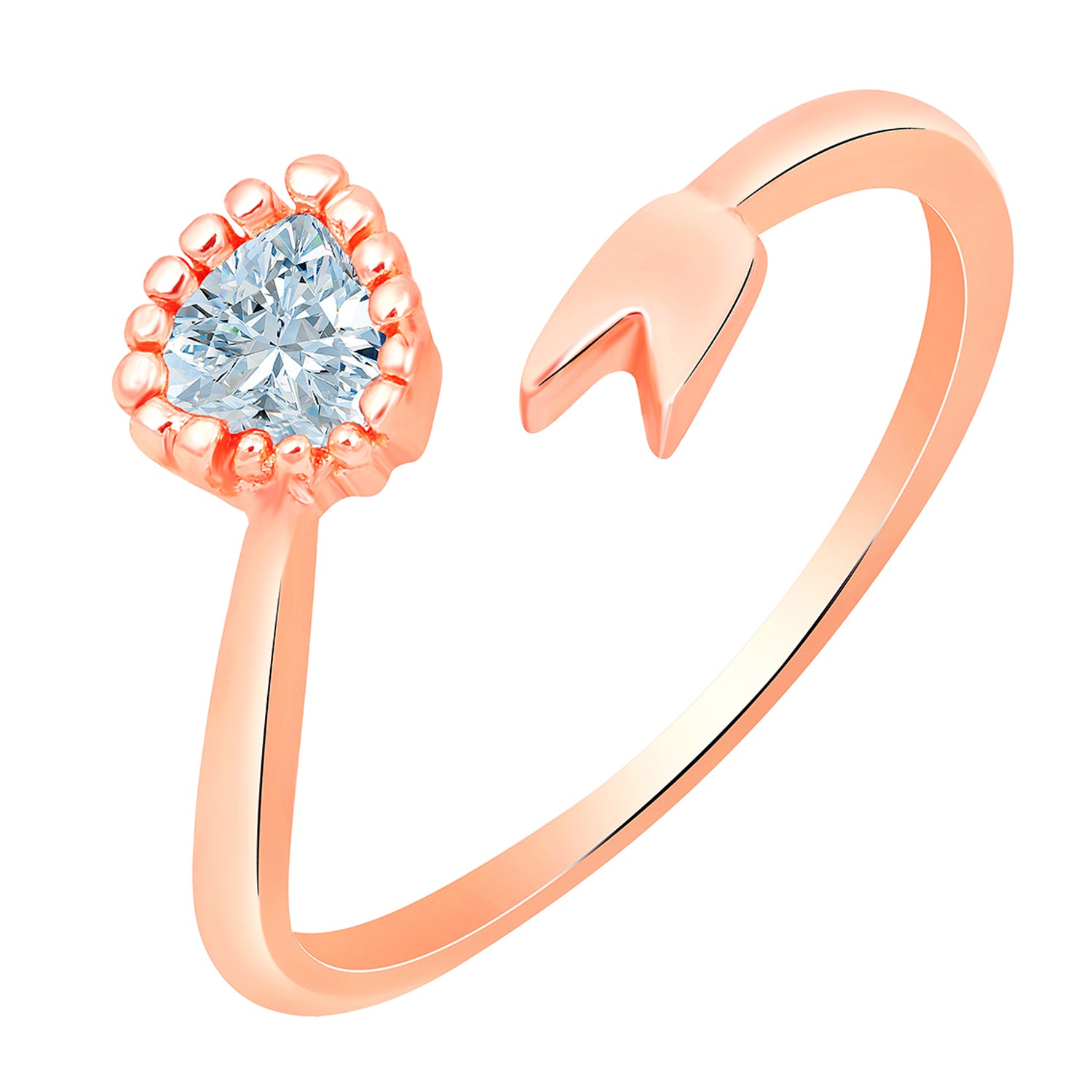 Heart and Arrow Shaped Adjustable Finger Ring