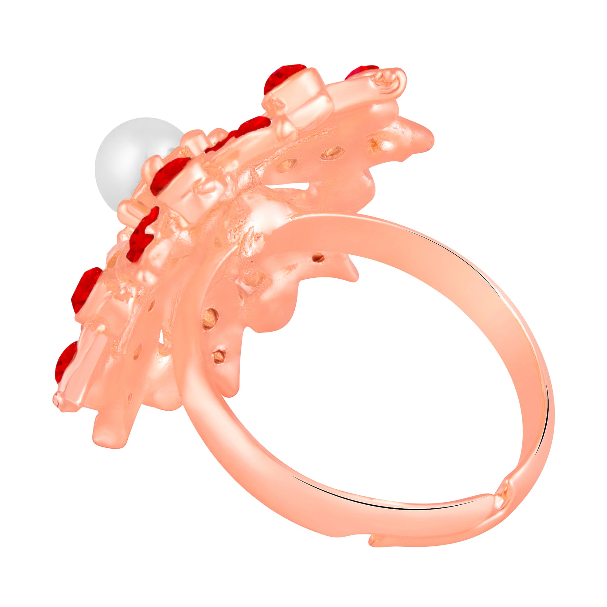 Round Shape Floral Adjustable Finger Ring