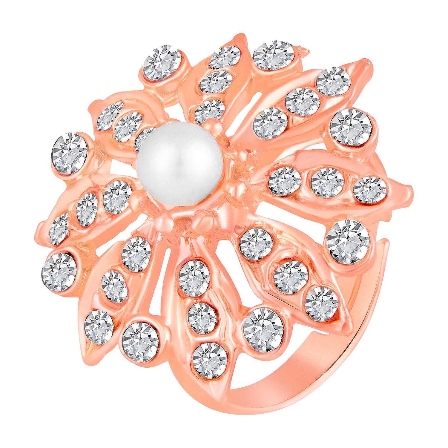 Round Shape Floral Adjustable Finger Ring