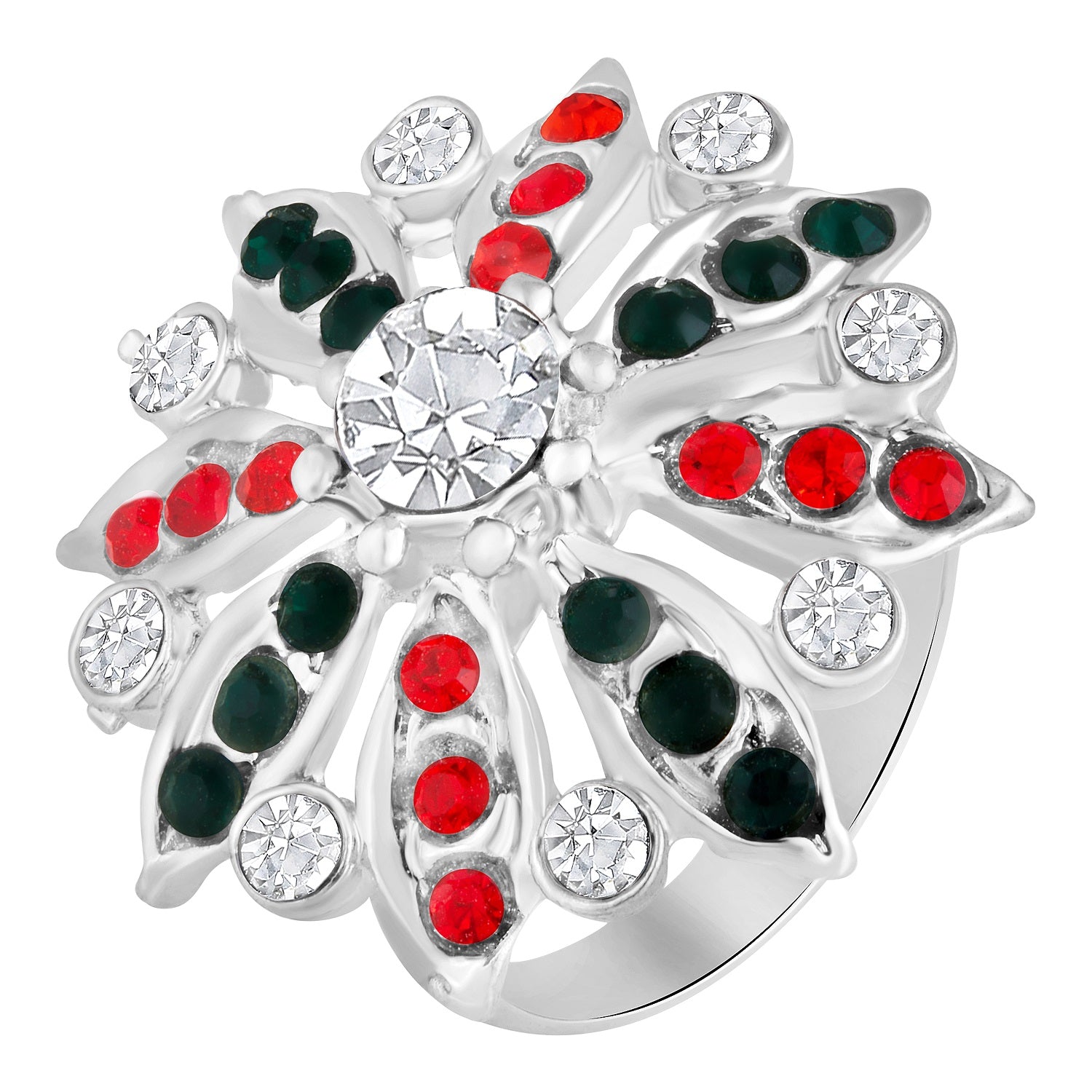 Round Shape Floral Adjustable Finger Ring