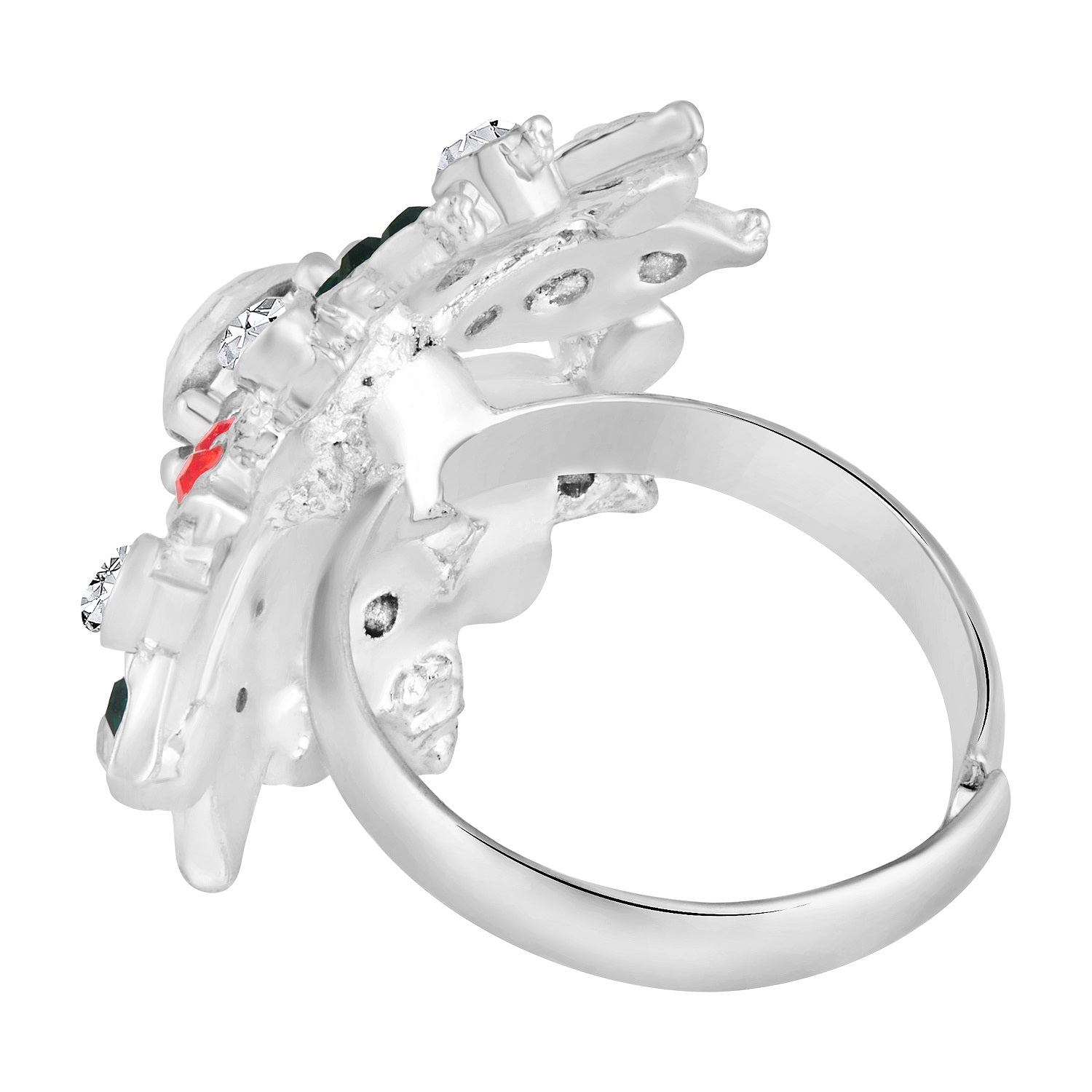 Round Shape Floral Adjustable Finger Ring