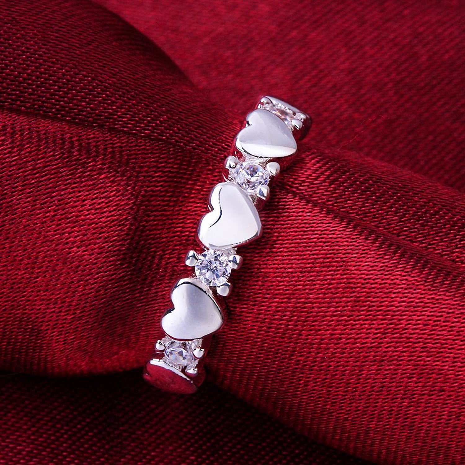 Heart Link Adjustable Finger Ring