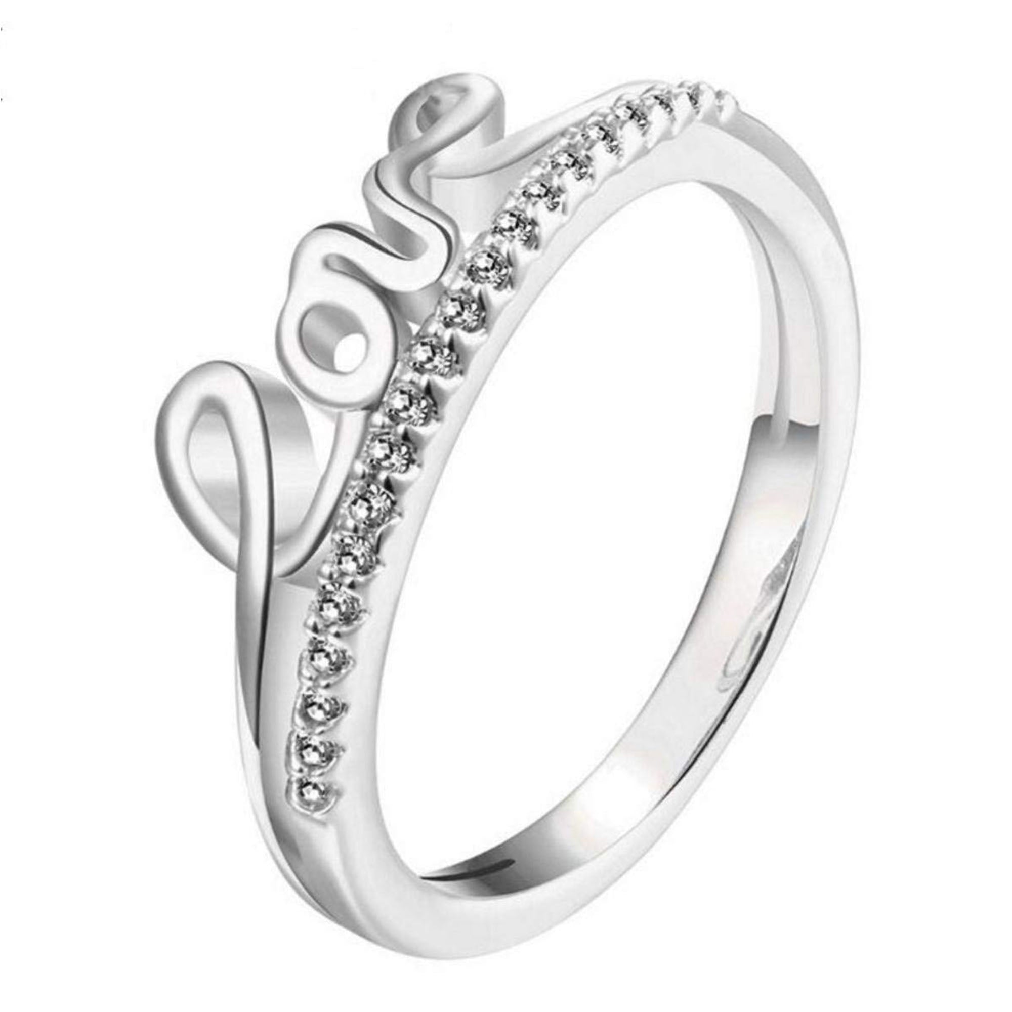 Love Engraved Adjustable Finger Ring