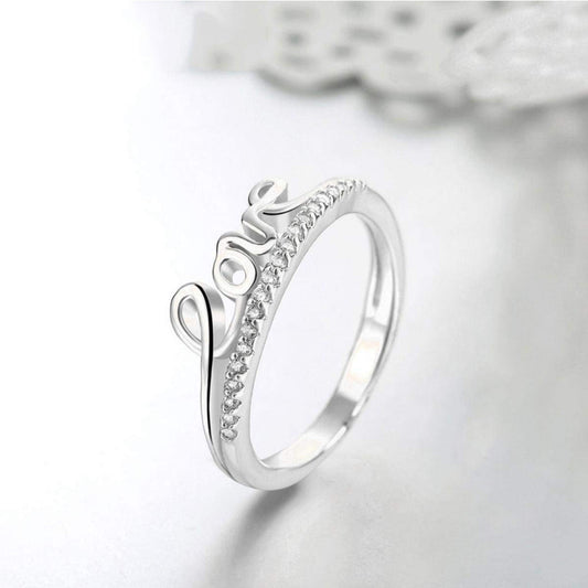 Love Engraved Adjustable Finger Ring