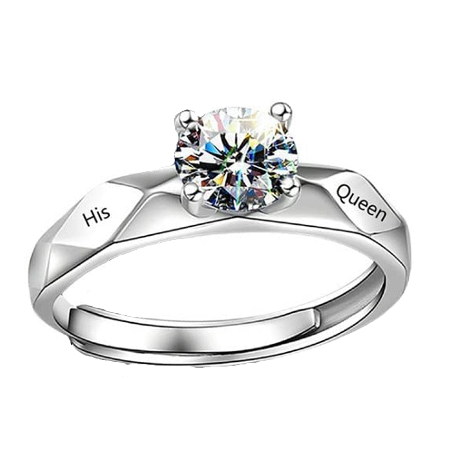His Queen Adjustable Finger Ring
