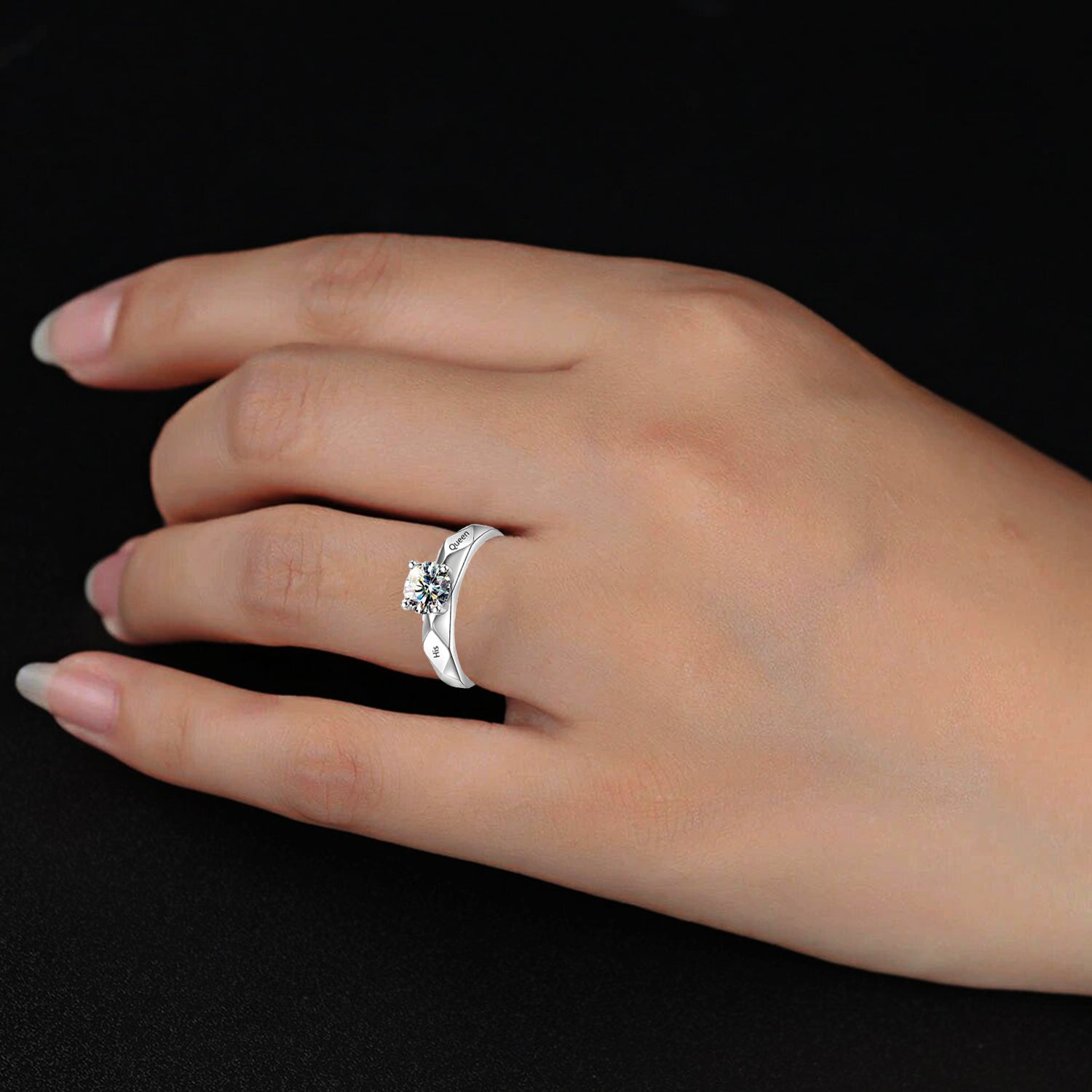 His Queen Adjustable Finger Ring