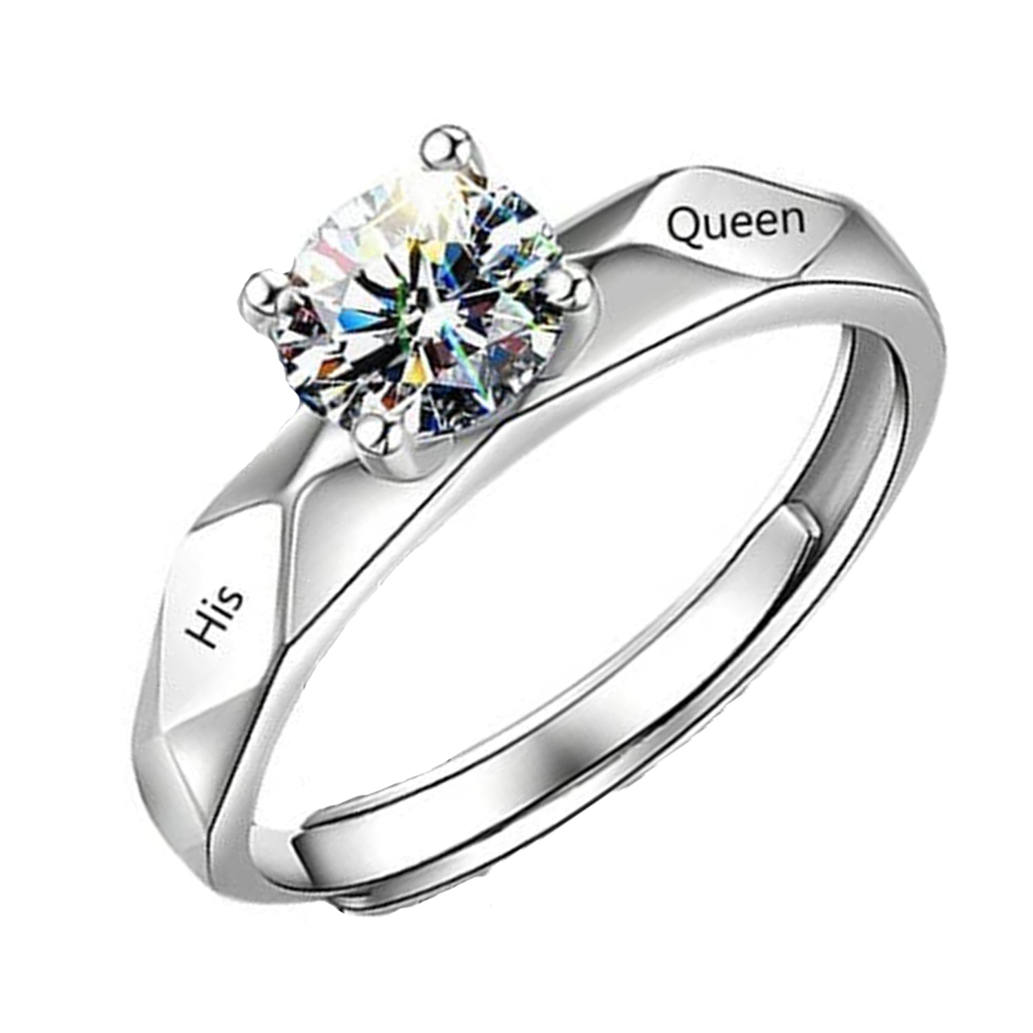 His Queen Adjustable Finger Ring