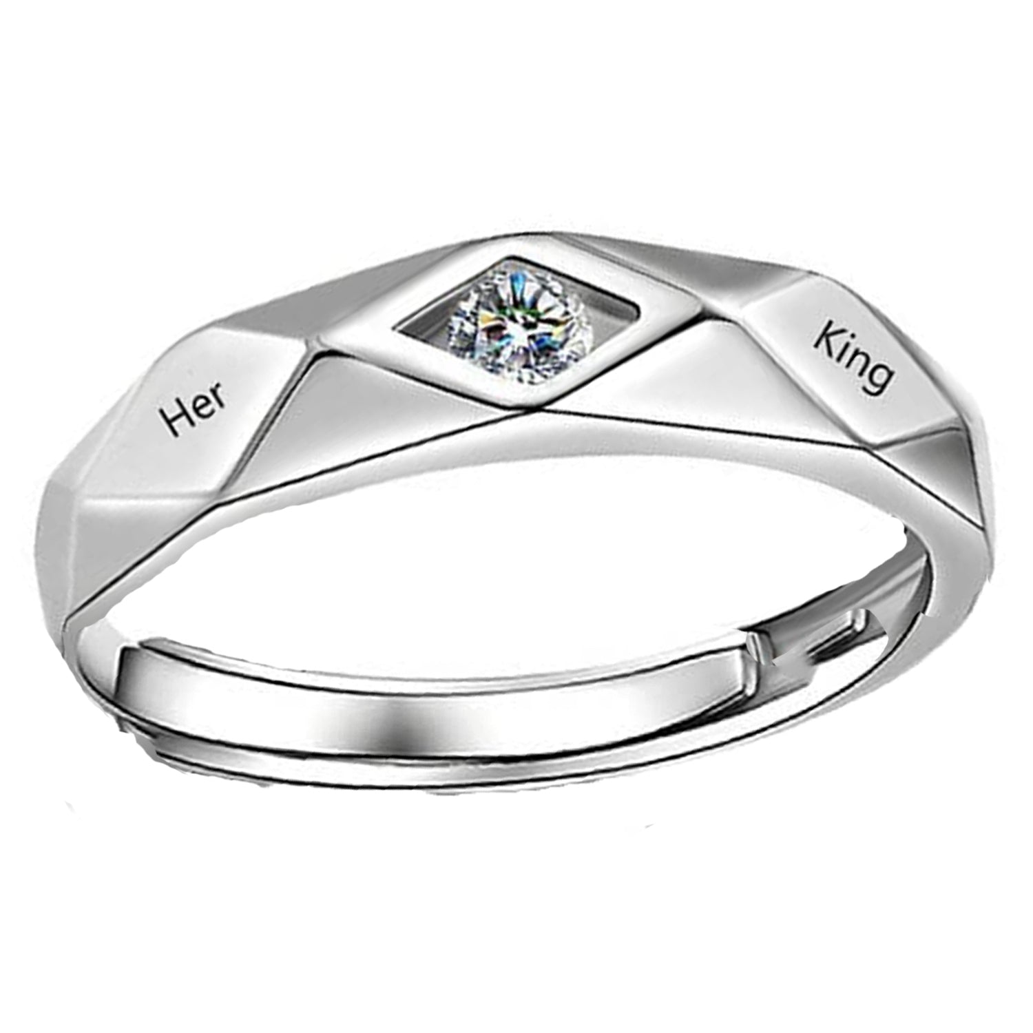 Her King Adjustable Finger Ring
