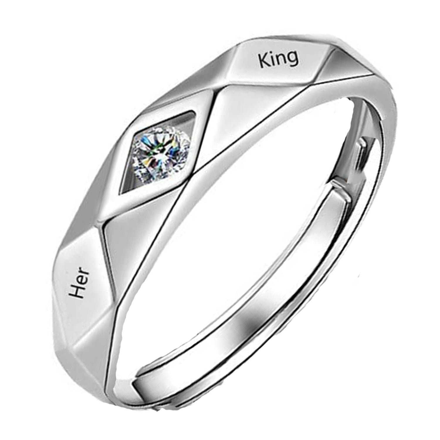 Her King Adjustable Finger Ring