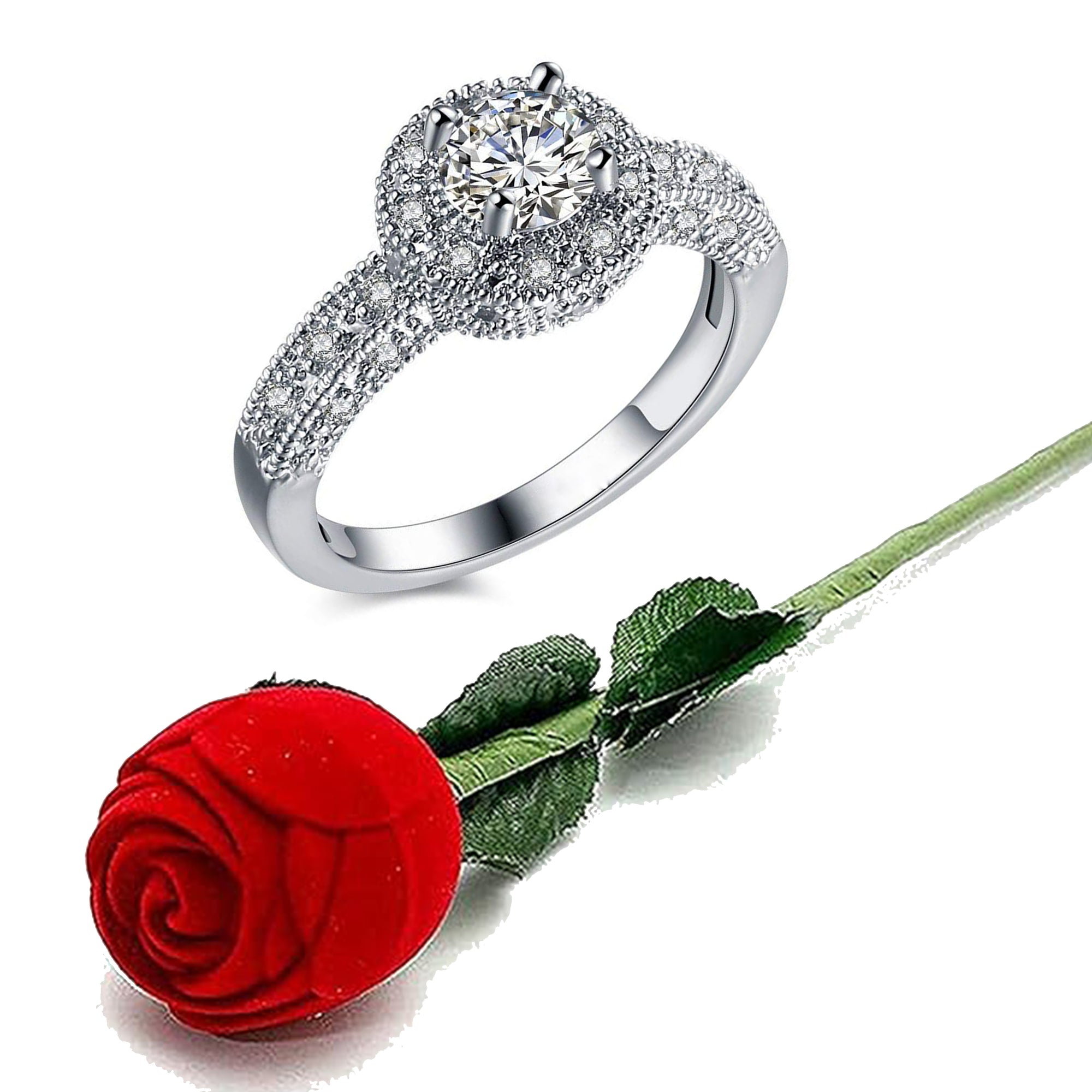 Exclusive Crown ,Hug Disigner Finger Rings with Rose Box