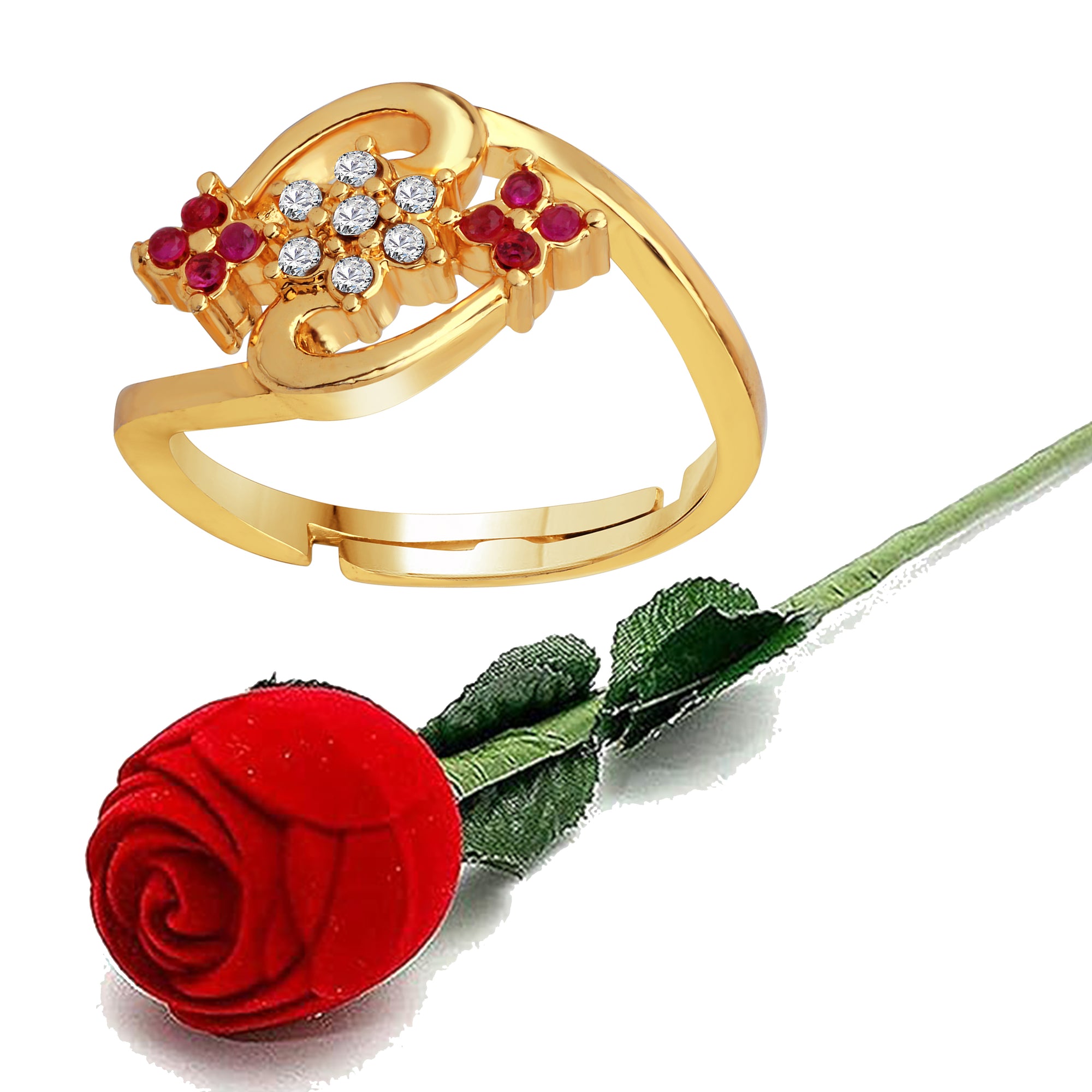 Exclusive Crown ,Hug Disigner Finger Rings with Rose Box
