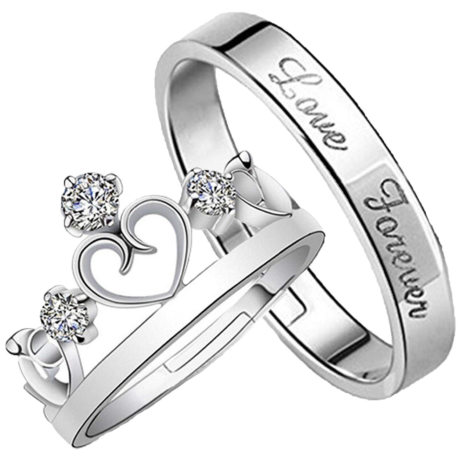 Couple Ring Set With Crystal