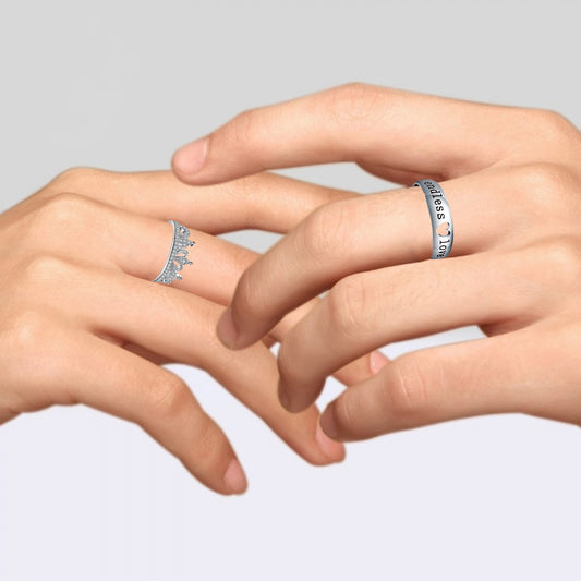 Endless Love and Crown' Proposal Adjustable Couple Ring