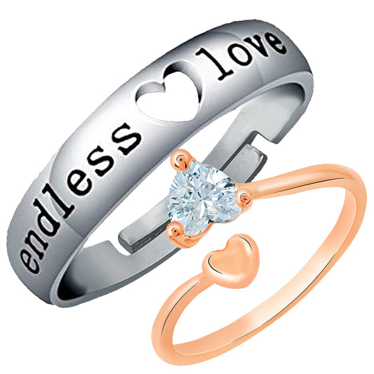 Valentine Gifts Endless Love and Heart Shaped Adjustable Couple Ring