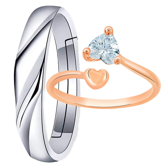 Valentine Gifts Dual Heart Adjustable Couple Ring
