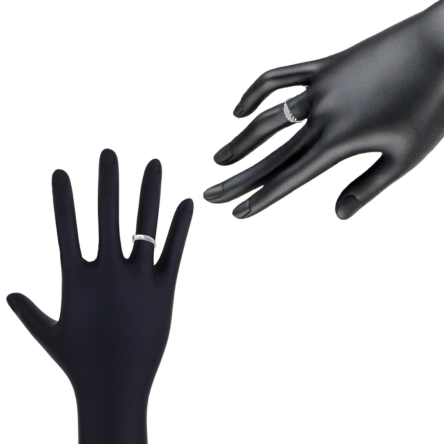 Valentine Gift Crystal Couple Ring Set with Rose Box